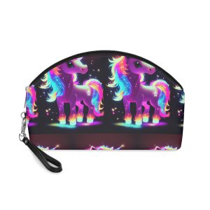 Cute Kawaii Horse Glowing Colorful Generative Ai Makeup Bag
