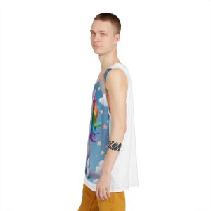 Happy Unicorn Background Sky Rainbow Copy Mens Tank Aop