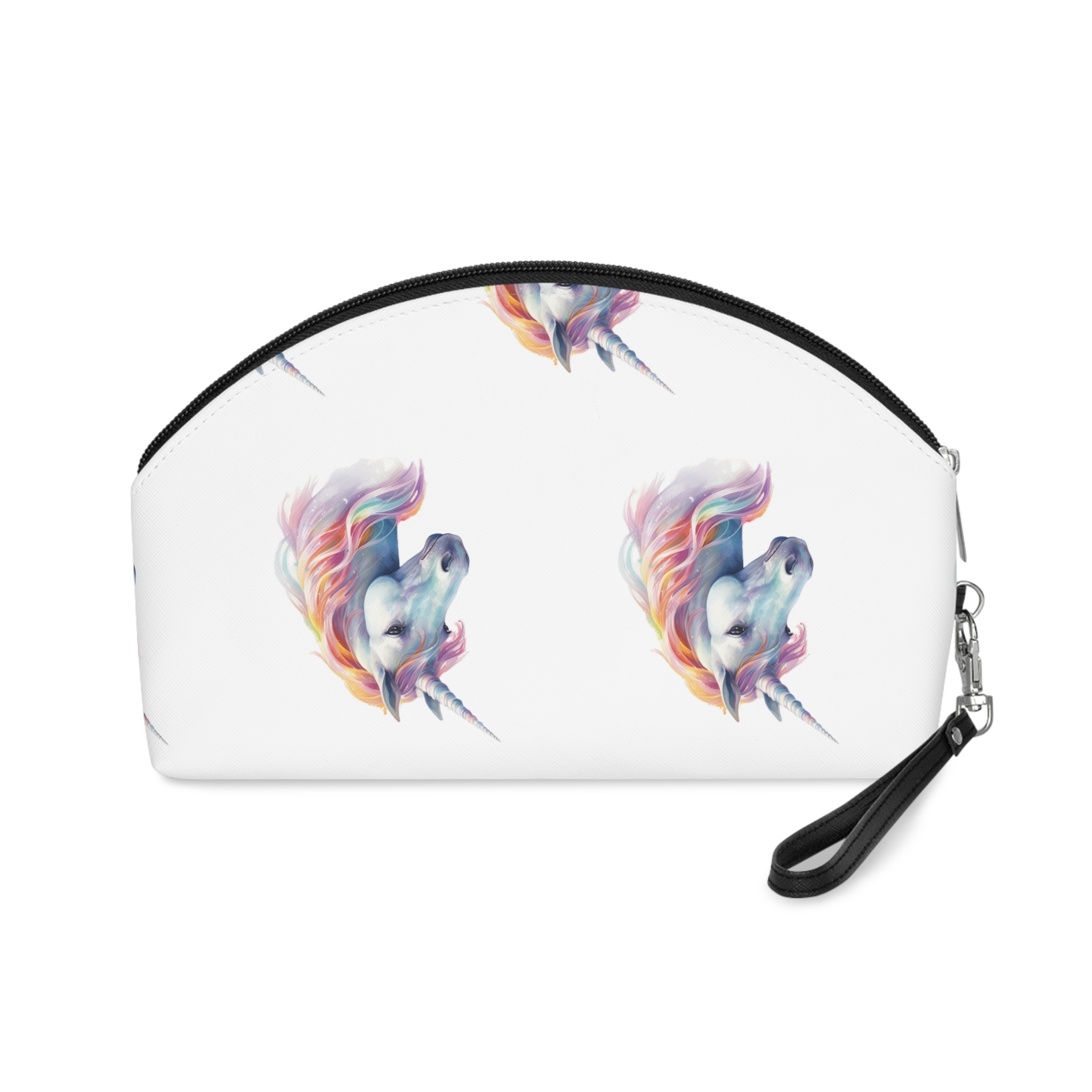 Painting Unicorn With Long Mane Colorful Mane Generative Ai (3) Makeup Bag - Image 2
