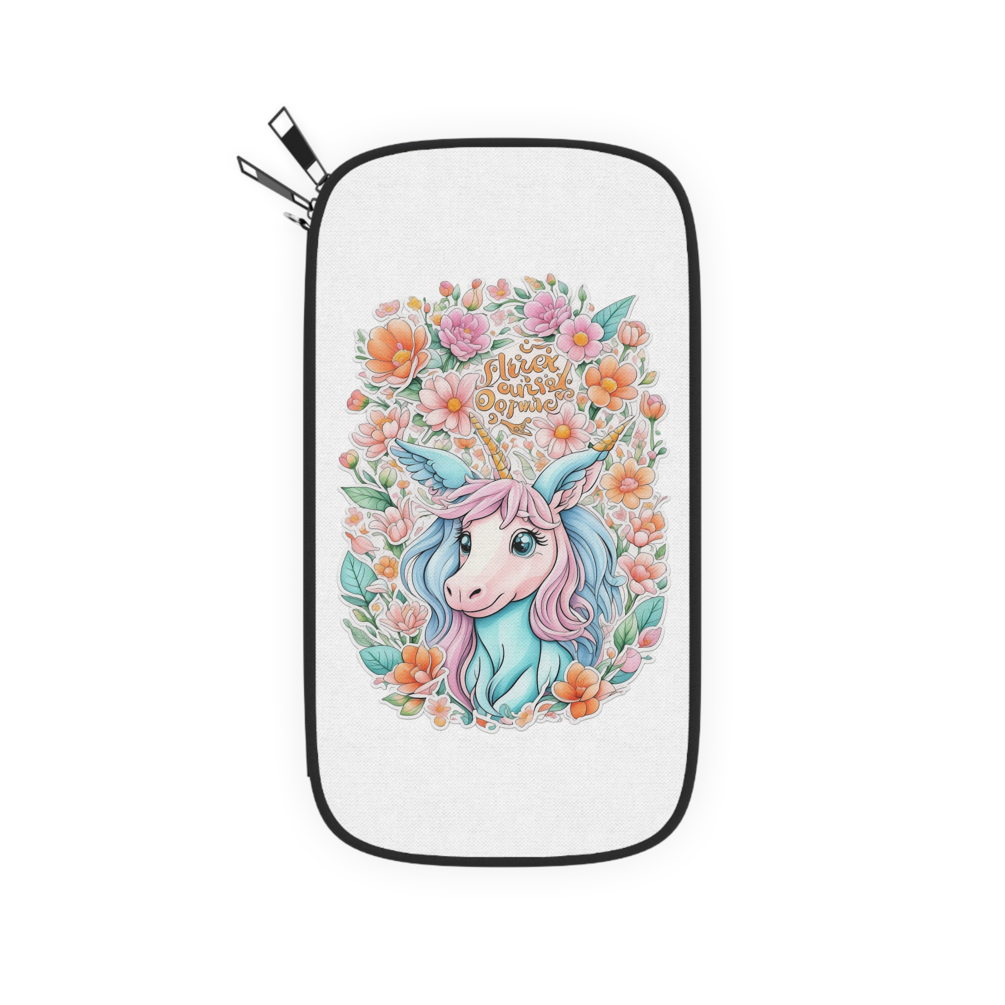 Beautiful Cute Unicorn With Colorful Fantasy Flowers (1) Passport Wallet - Image 2