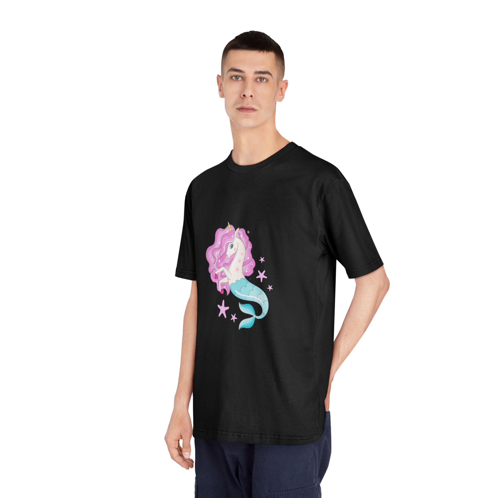 Beautiful Seahorse Unicorn With Pink Mane Unisex Classic Crewneck T Shirt - Image 8