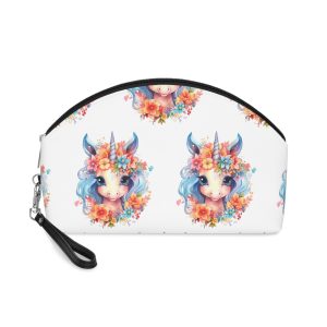 Cute Colorful Magic Unicorn With Flowers Watercolor Style (2) Copy Makeup Bag