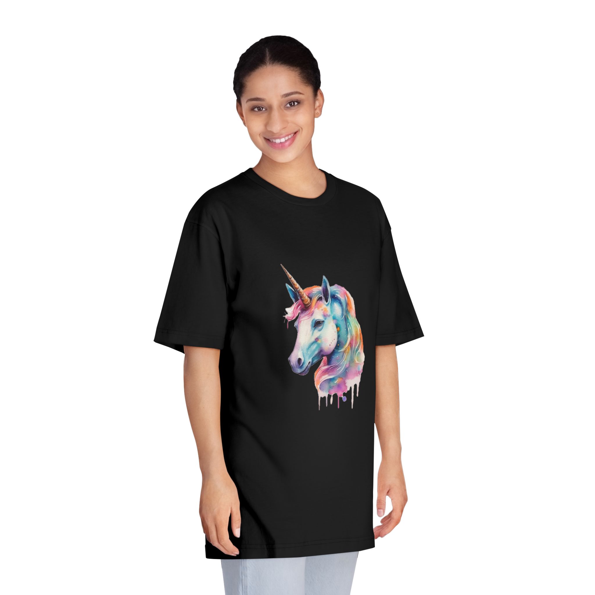Close Up Unicorns Head With Colorful Mane Generative Ai Unisex Classic Crewneck T Shirt - Image 7