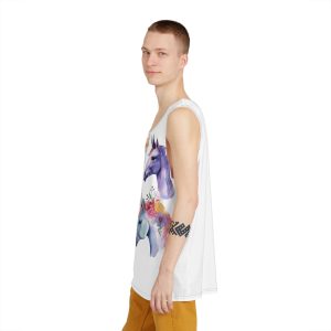 There Are Four Unicorns With Flowers Their Heads Generative Ai Mens Tank Aop