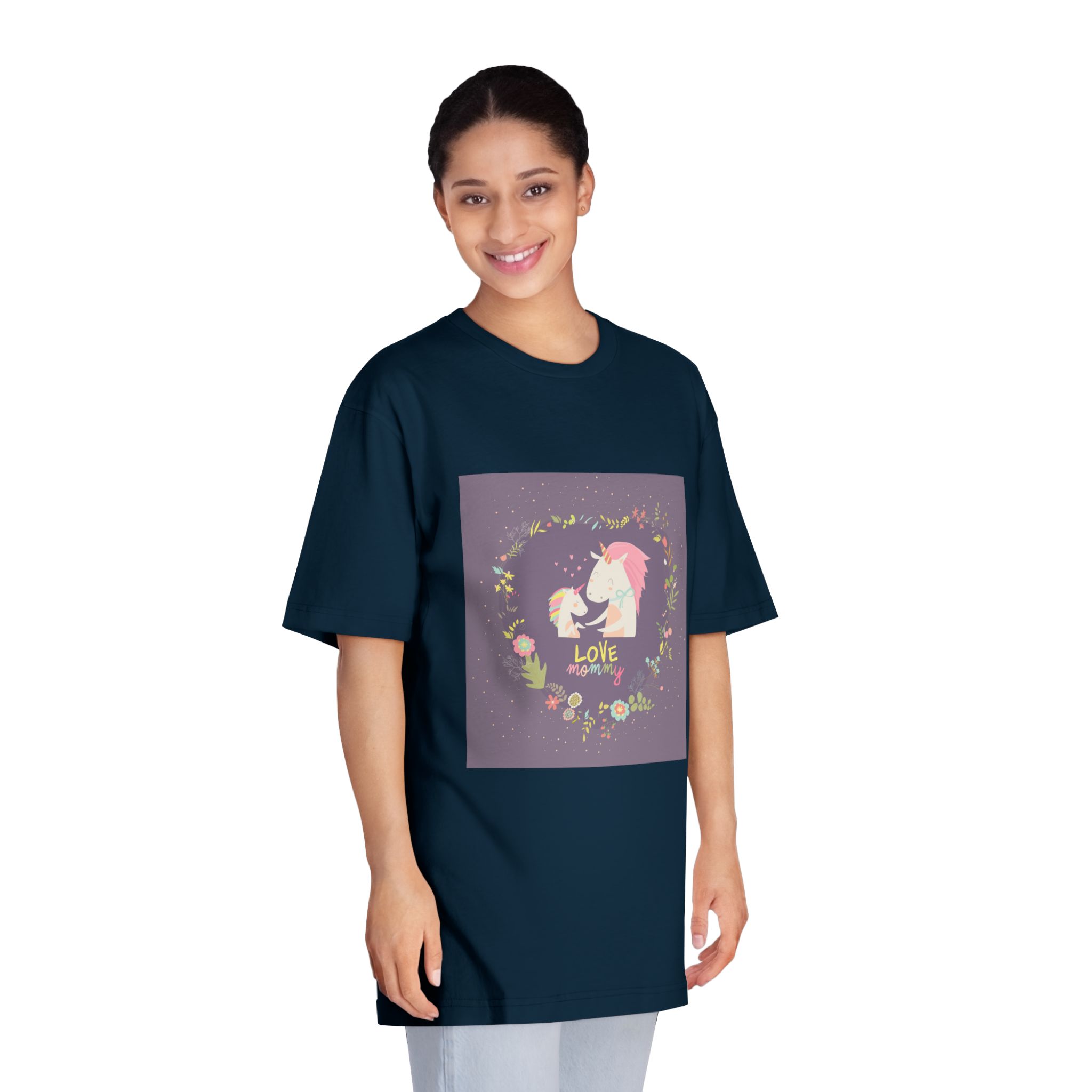 Cute Small Unicorn With Mom Wreath Unisex Classic Crewneck T Shirt - Image 19