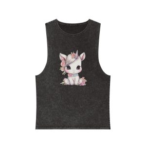 Cute Baby Unicorn Sublimation Unisex Stonewash Tank Top
