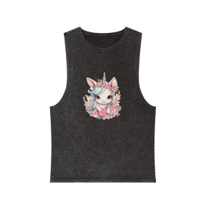 Cute Baby Unicorn Sublimation (1) Unisex Stonewash Tank Top