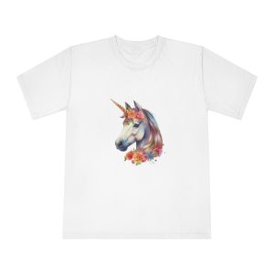 Watercolor Unicorn With Floral Crown Fotor Bg Remover 2023120317822 Unisex Classic Crewneck T Shirt