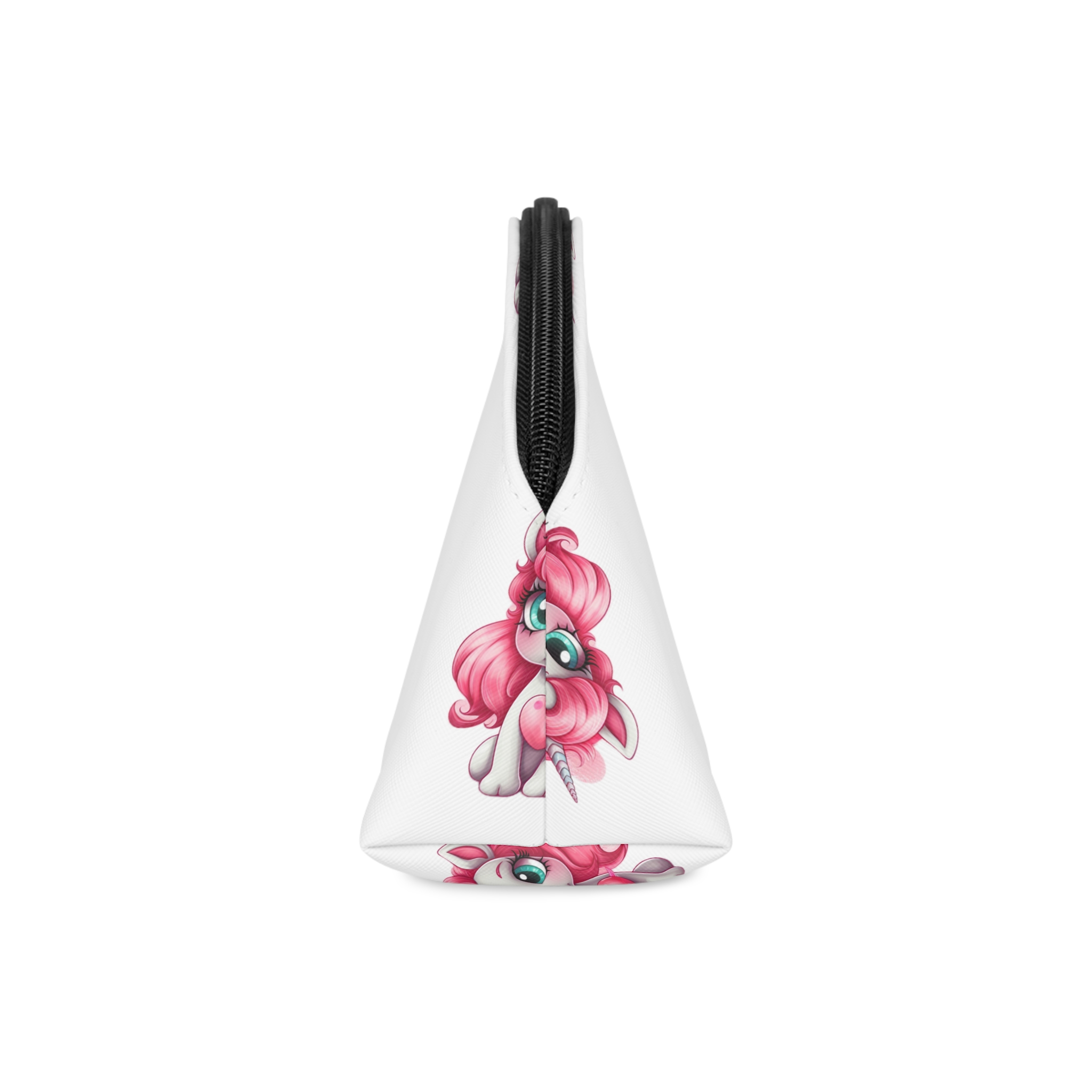 Cartoon Unicorn With Pink Hair Heart Shaped Tail Generative Ai Makeup Bag - Image 4