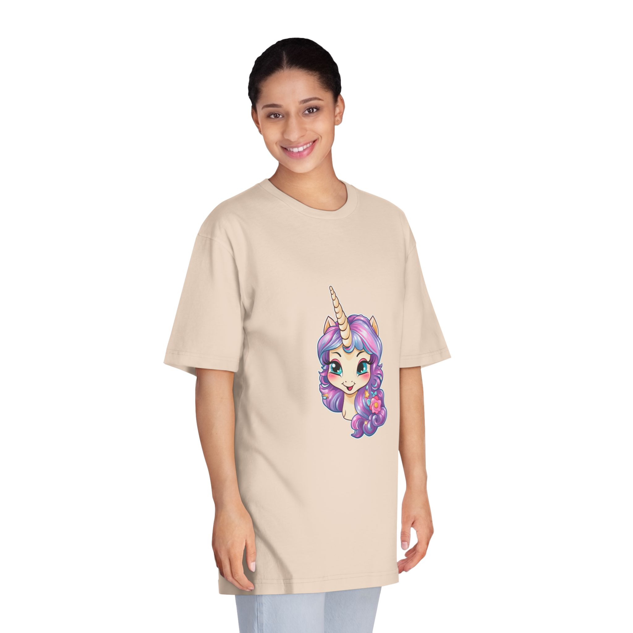 Cute Little Baby Unicorn With Rainbow Flowers Vector Illustration Set Generative Ai Unisex Classic Crewneck T Shirt - Image 11