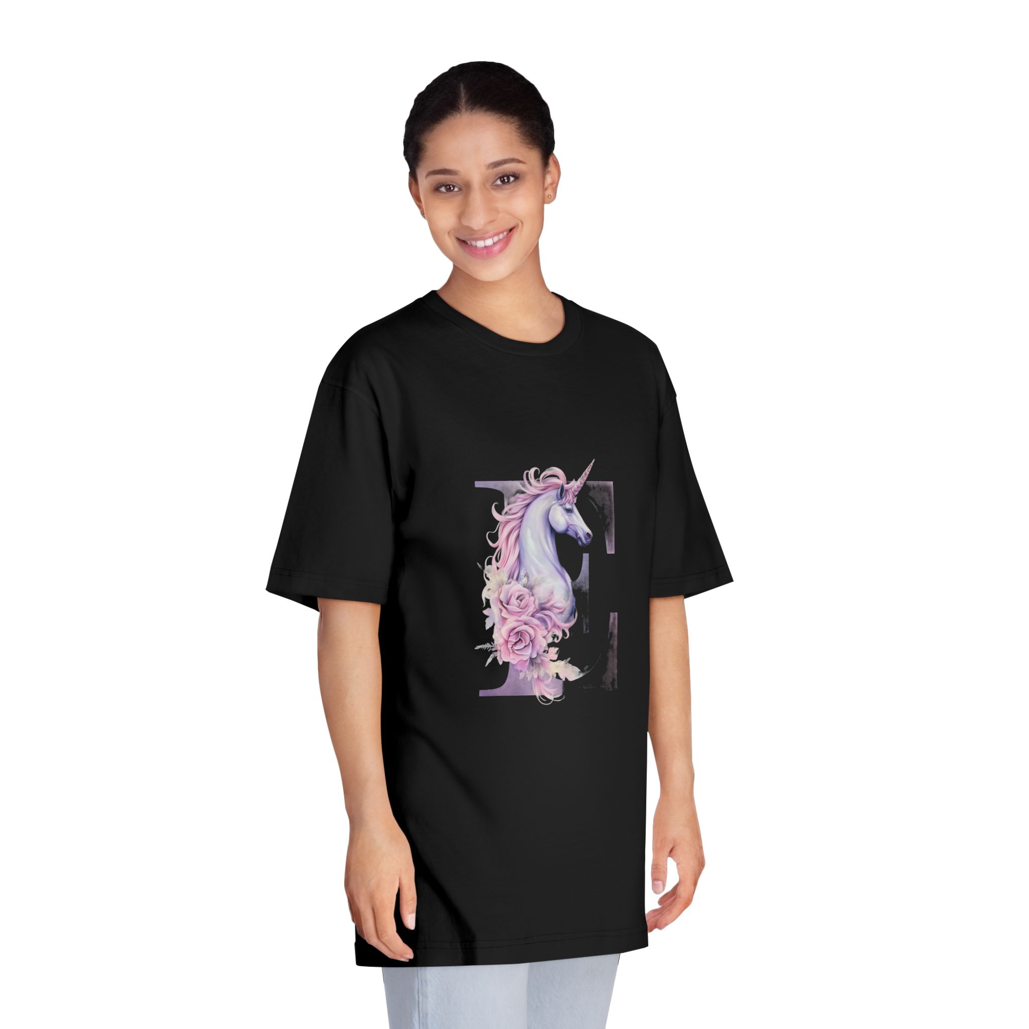 There Is Unicorn With Long Mane Flowers It Generative Ai (1) Unisex Classic Crewneck T Shirt - Image 7