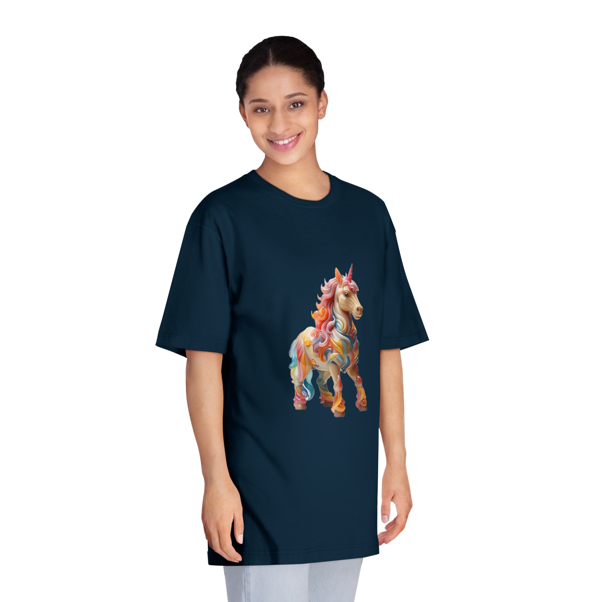 Colorful 3d Mythical Unicorn (1) Copy Unisex Classic Crewneck T Shirt - Image 19