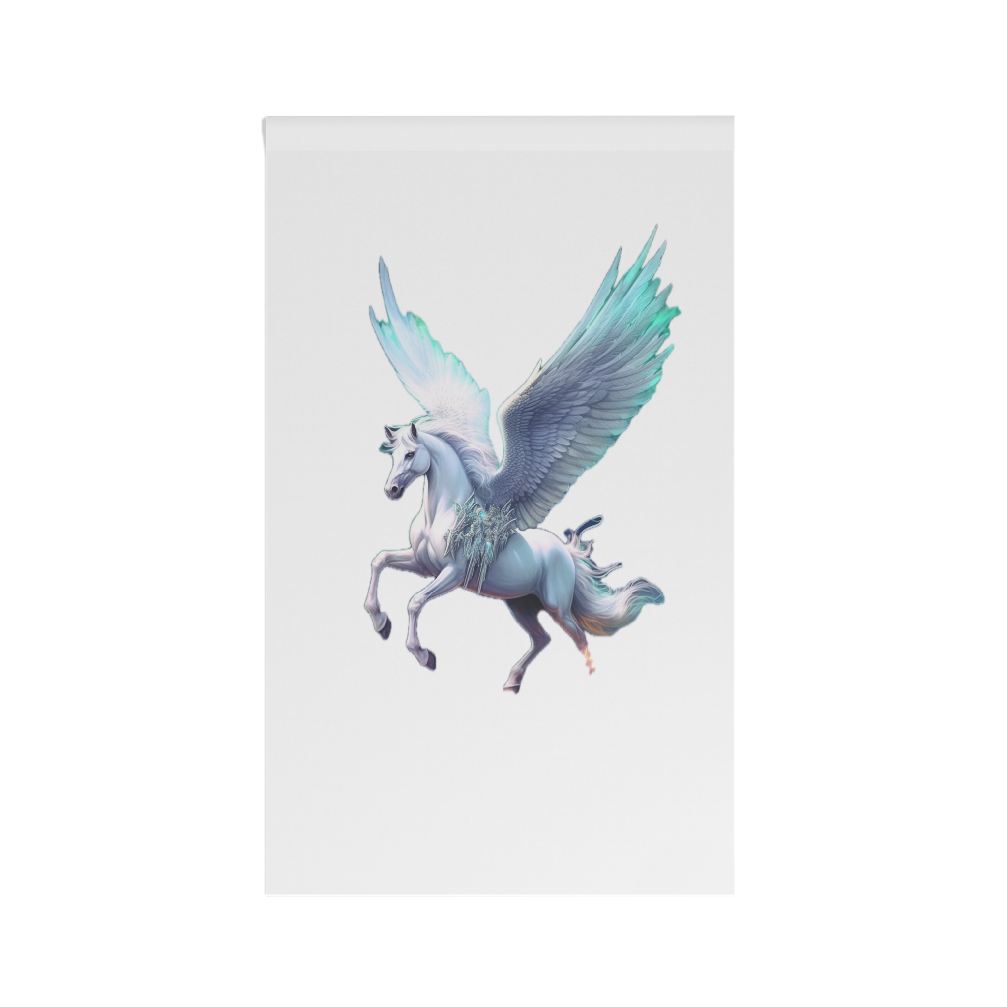 Unicorn With Wings Flying Sky With Full Moon Background Generative Ai House Banner
