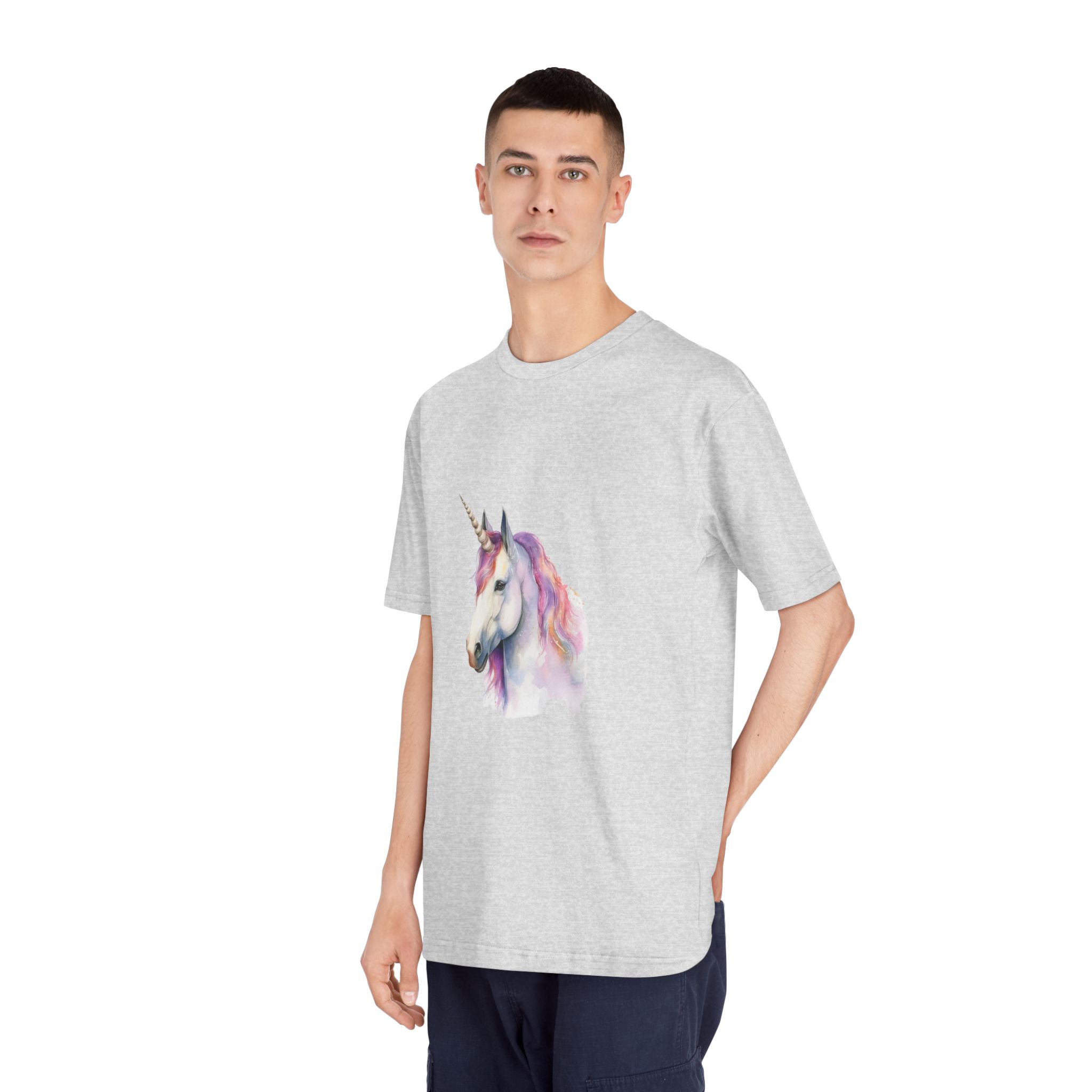Unicorn With Purple Mane Pink Tail Unisex Classic Crewneck T Shirt - Image 16