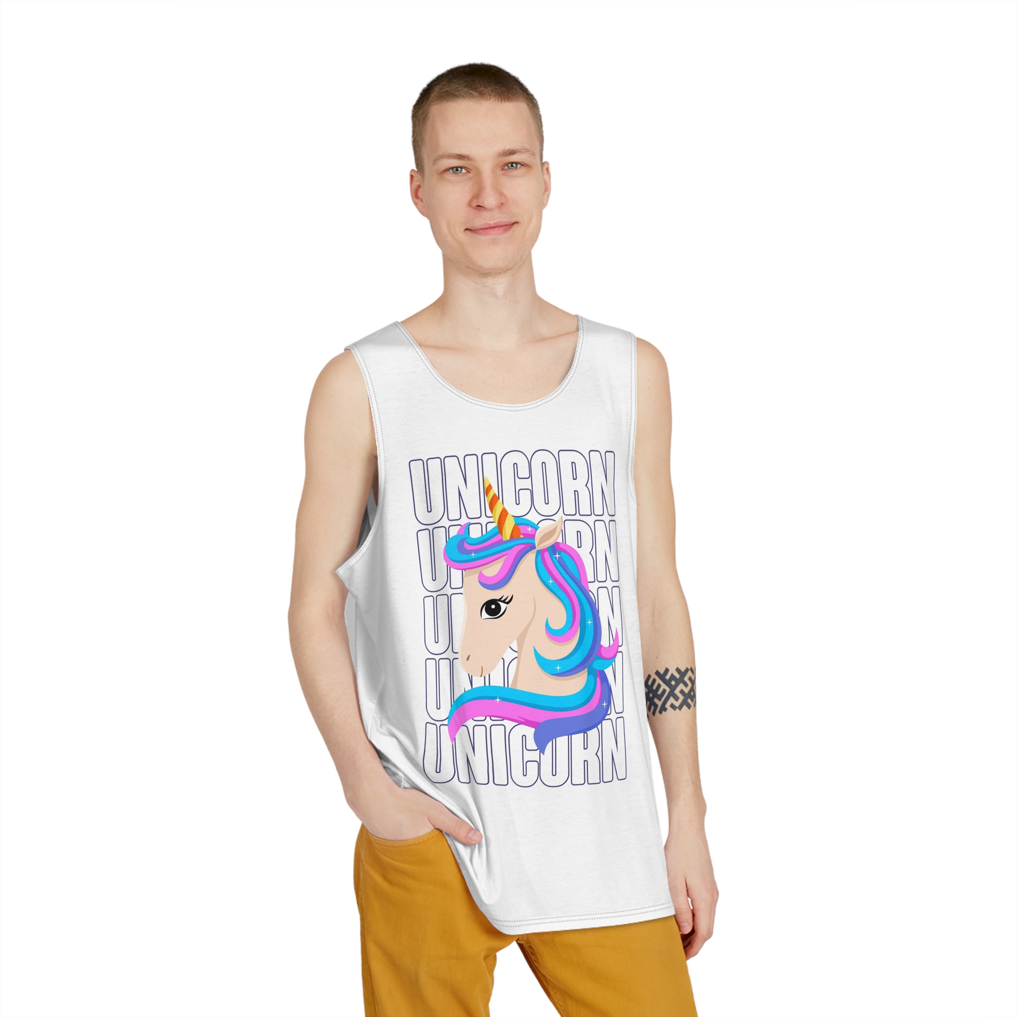 Cute Unicorn Mens Tank Aop - Image 3