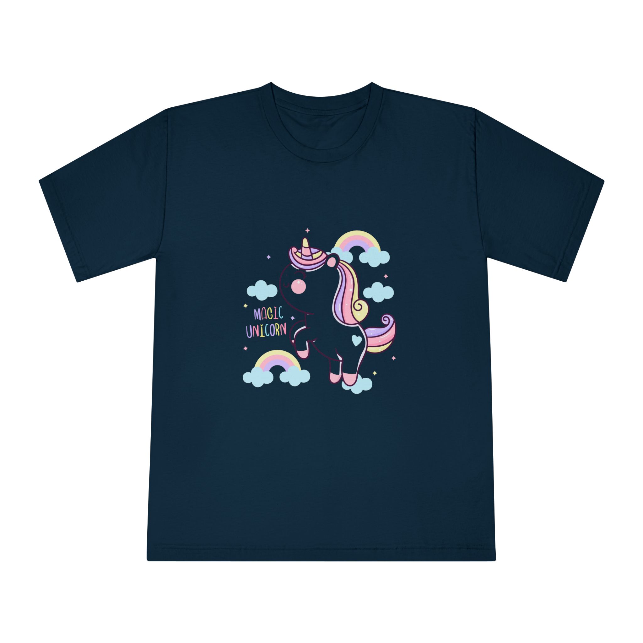 Cute Unicorn Cartoon Magic Rainbow Kawaii Pony Unisex Classic Crewneck T Shirt - Image 17