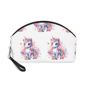 Cute Colorful Magic Unicorn With Flowers Watercolor Style (2) Makeup Bag