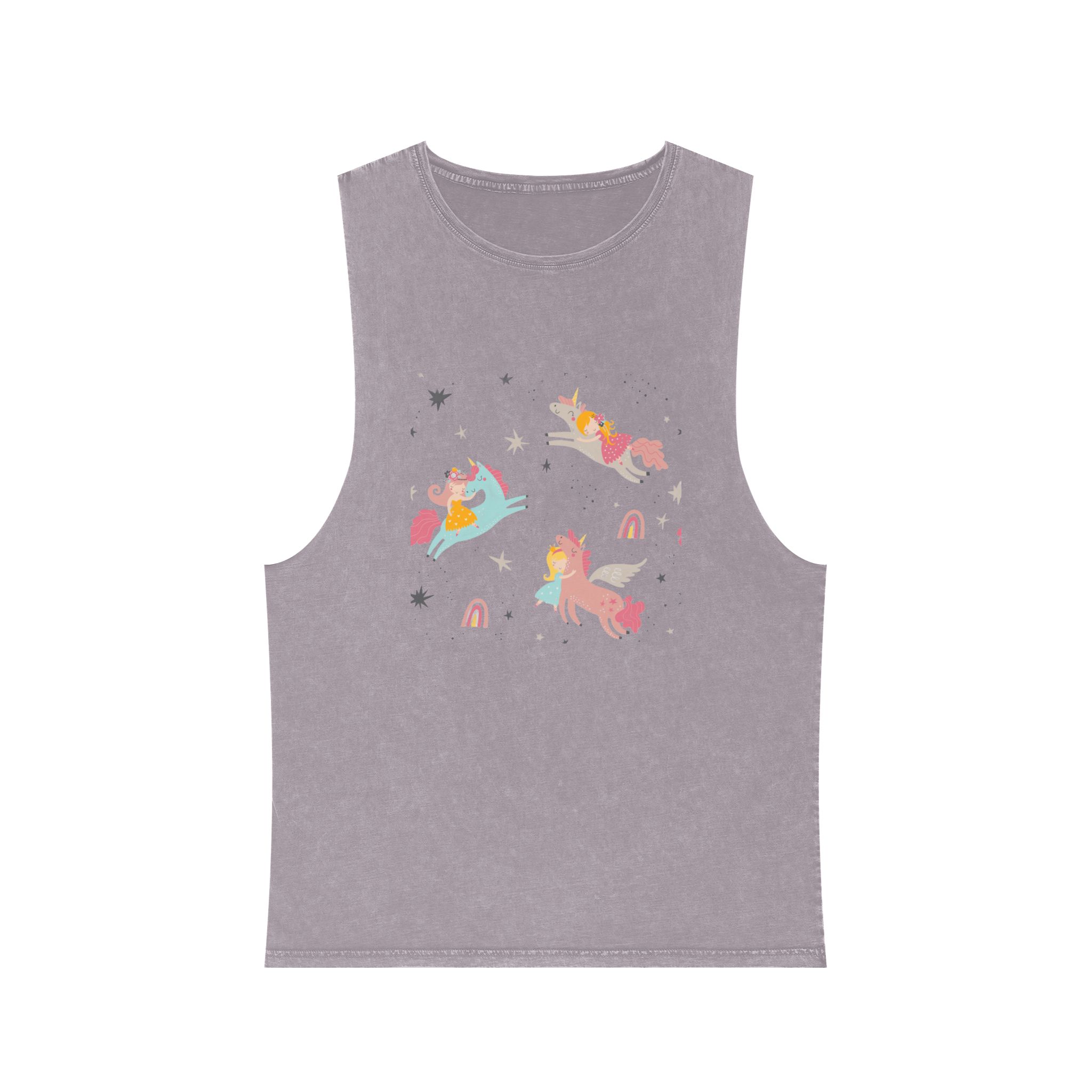 Princess With Unicorns February 2022 Unisex Stonewash Tank Top - Image 17