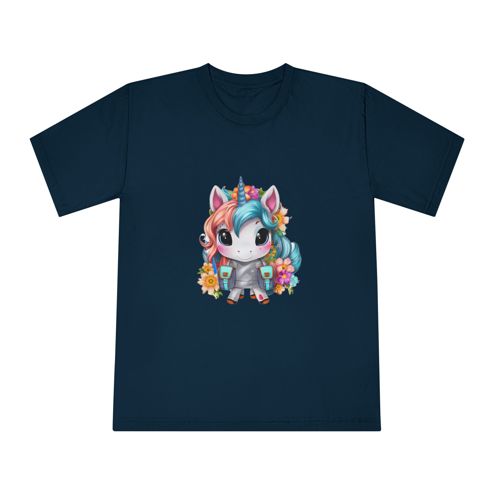 Unicorn With Bow Sword Her Hand Is Holding Sword Unisex Classic Crewneck T Shirt - Image 17