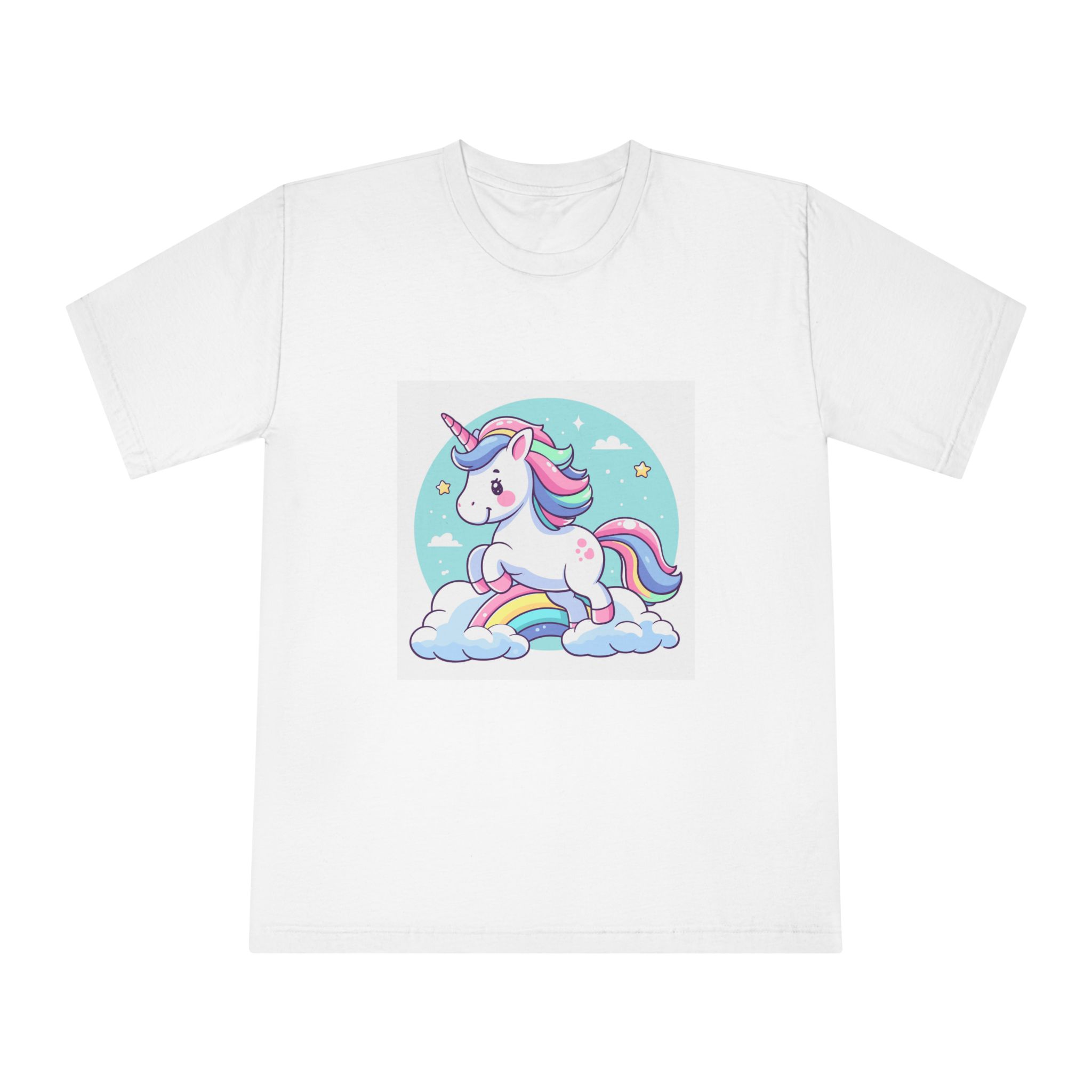 Cartoon Unicorn With Rainbow Its Tail Unisex Classic Crewneck T Shirt