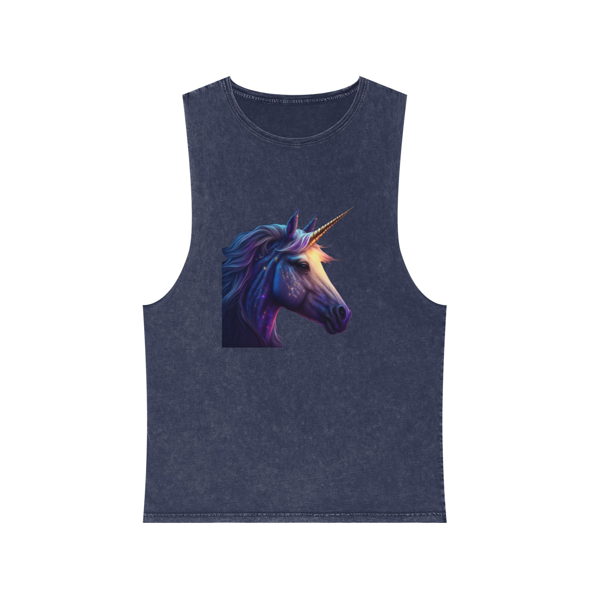 Adorable Colorful Unicorn (1) Copia Unisex Stonewash Tank Top - Image 13