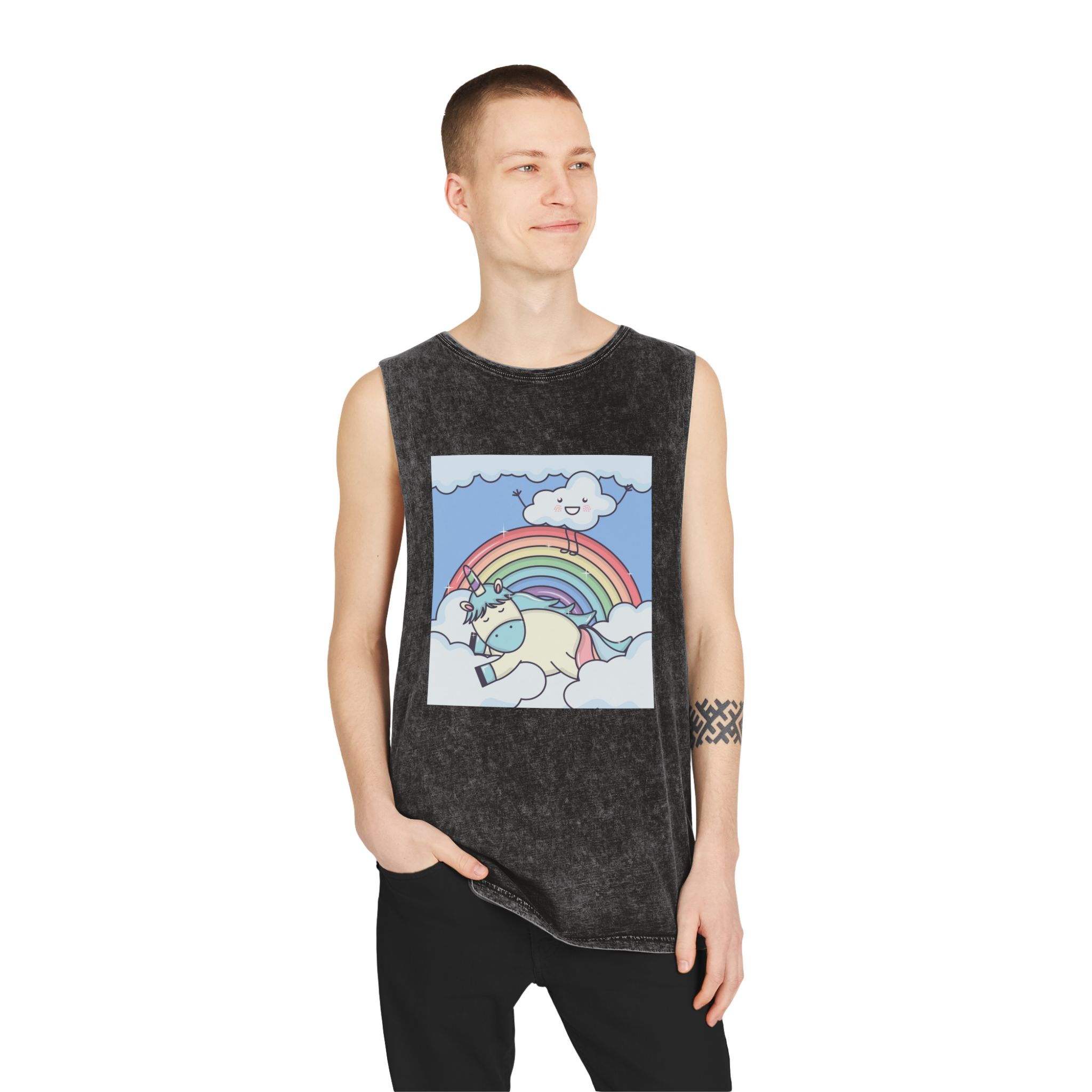 Unicorn V353 Unisex Stonewash Tank Top - Image 3