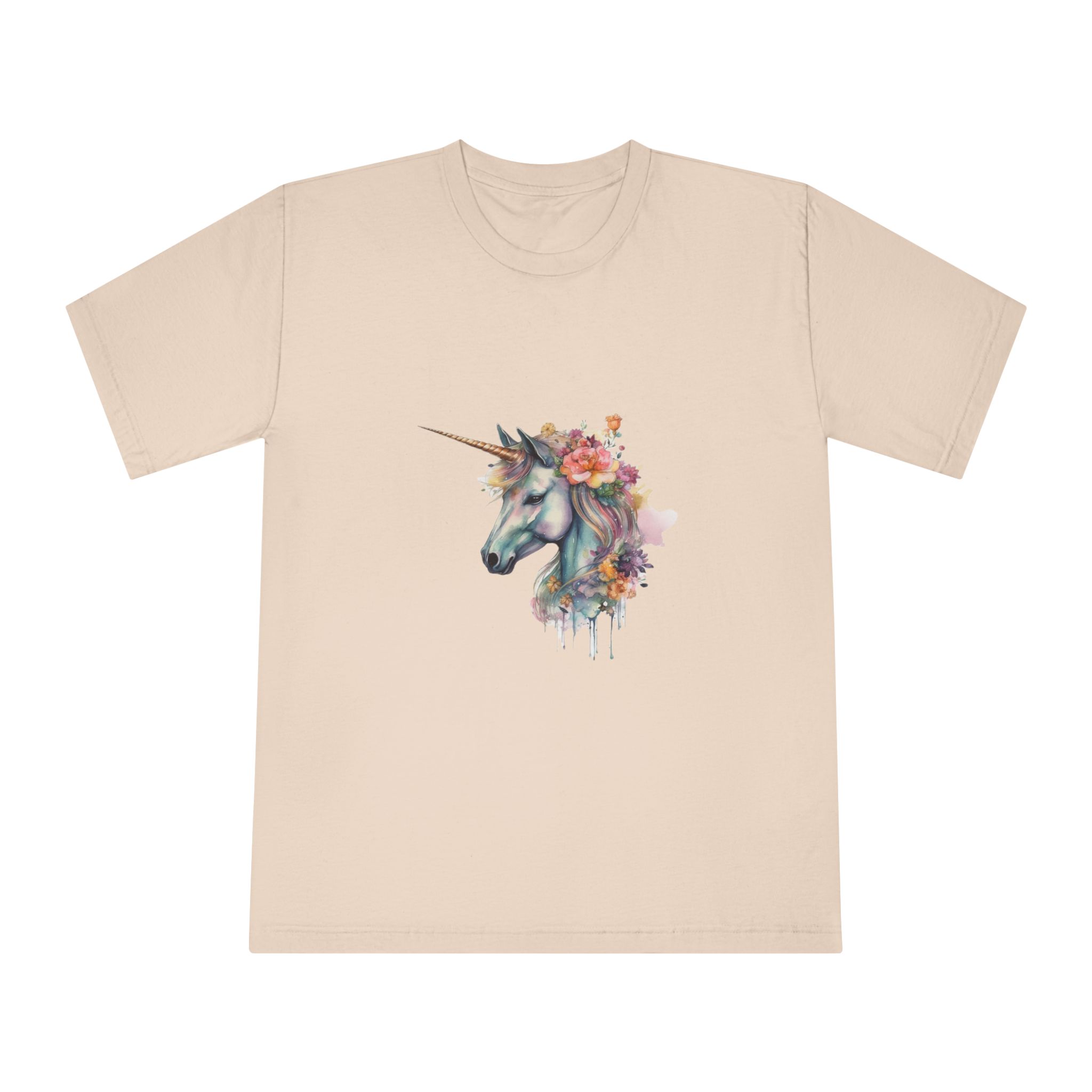 Unicorn With Flower Crown Its Head Unisex Classic Crewneck T Shirt - Image 9