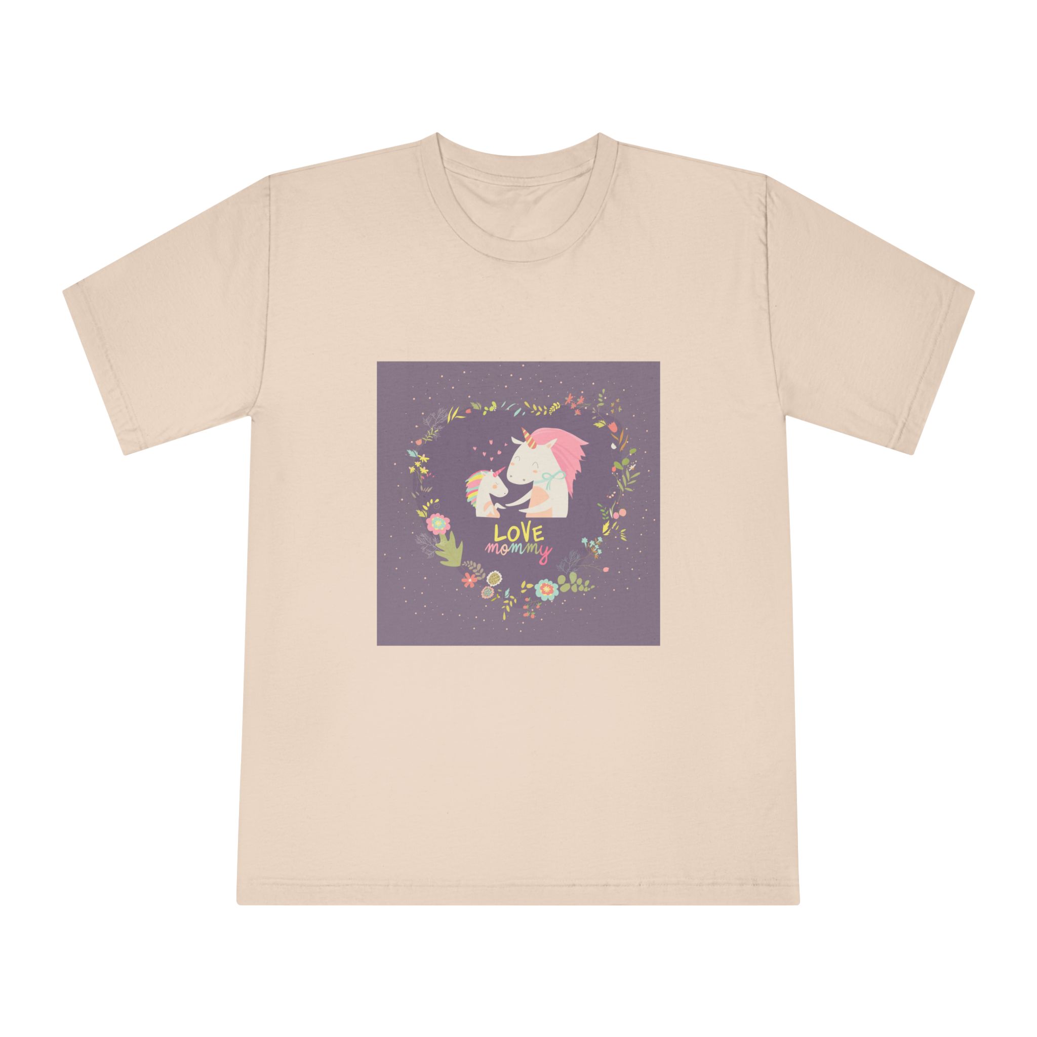 Cute Small Unicorn With Mom Wreath Unisex Classic Crewneck T Shirt - Image 9