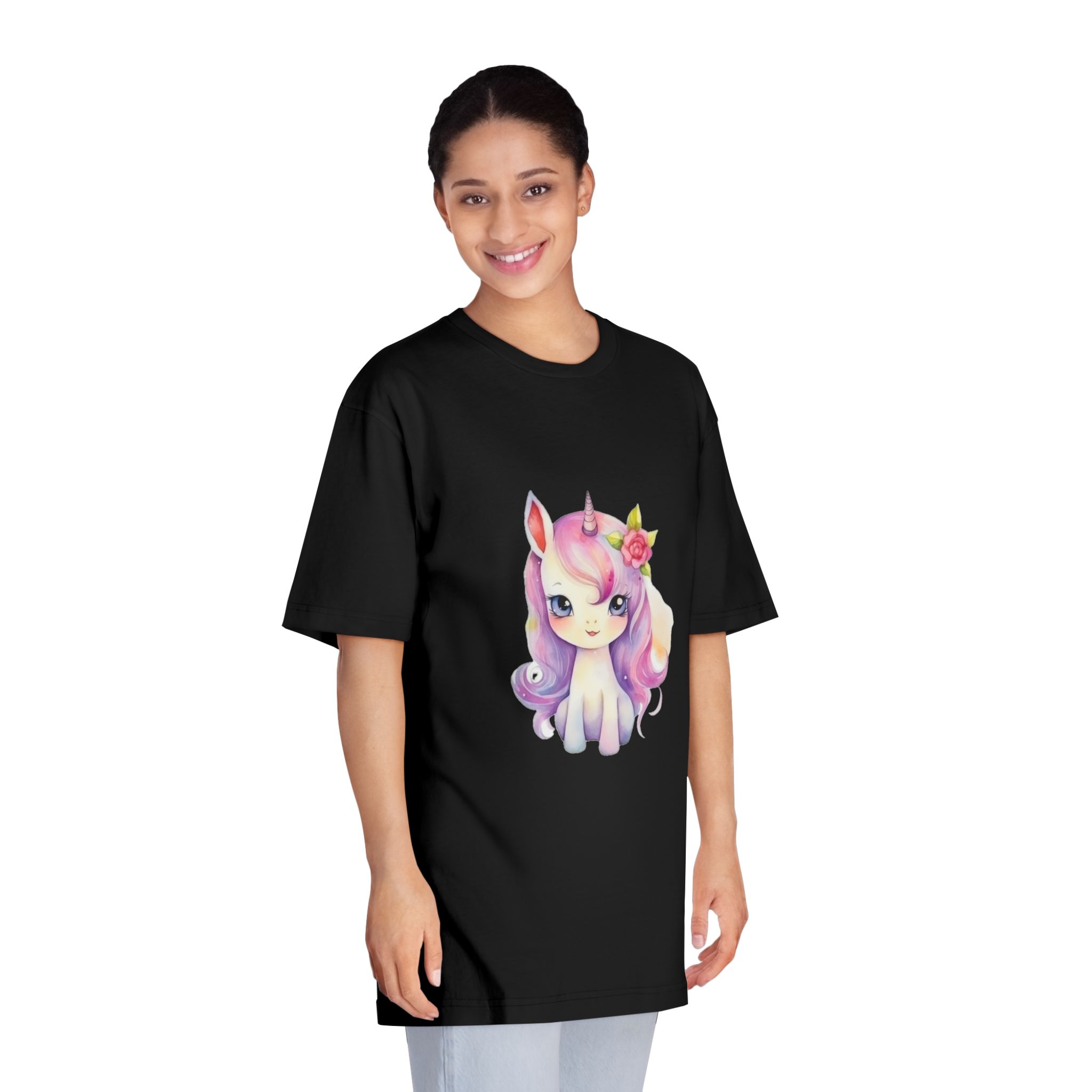 Watercolor Cute Unicorn Isolated Unisex Classic Crewneck T Shirt - Image 7