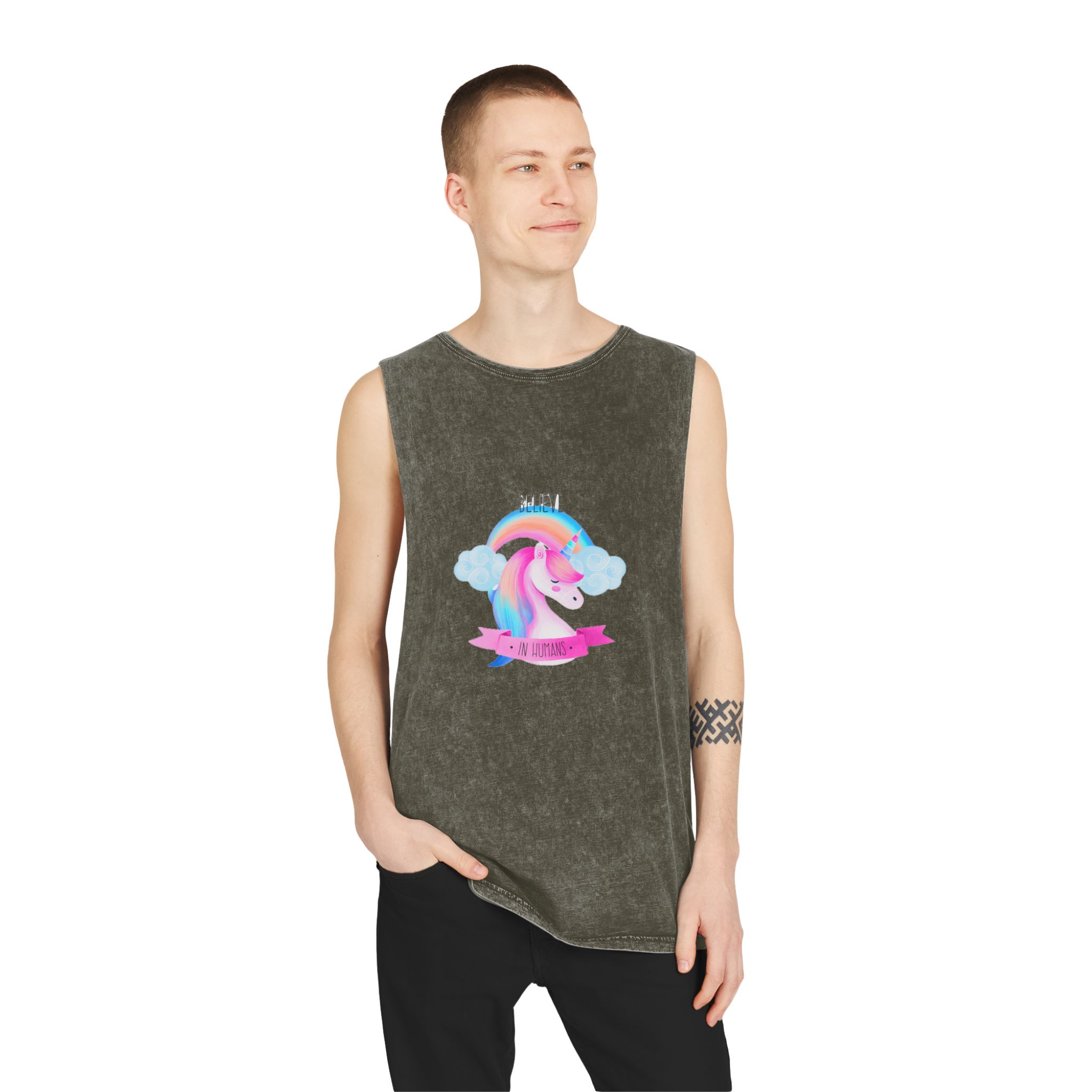 Unicorn V336 Unisex Stonewash Tank Top - Image 7