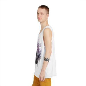 Close Up Unicorn With Long Mane Purple Mane Generative Ai Mens Tank Aop