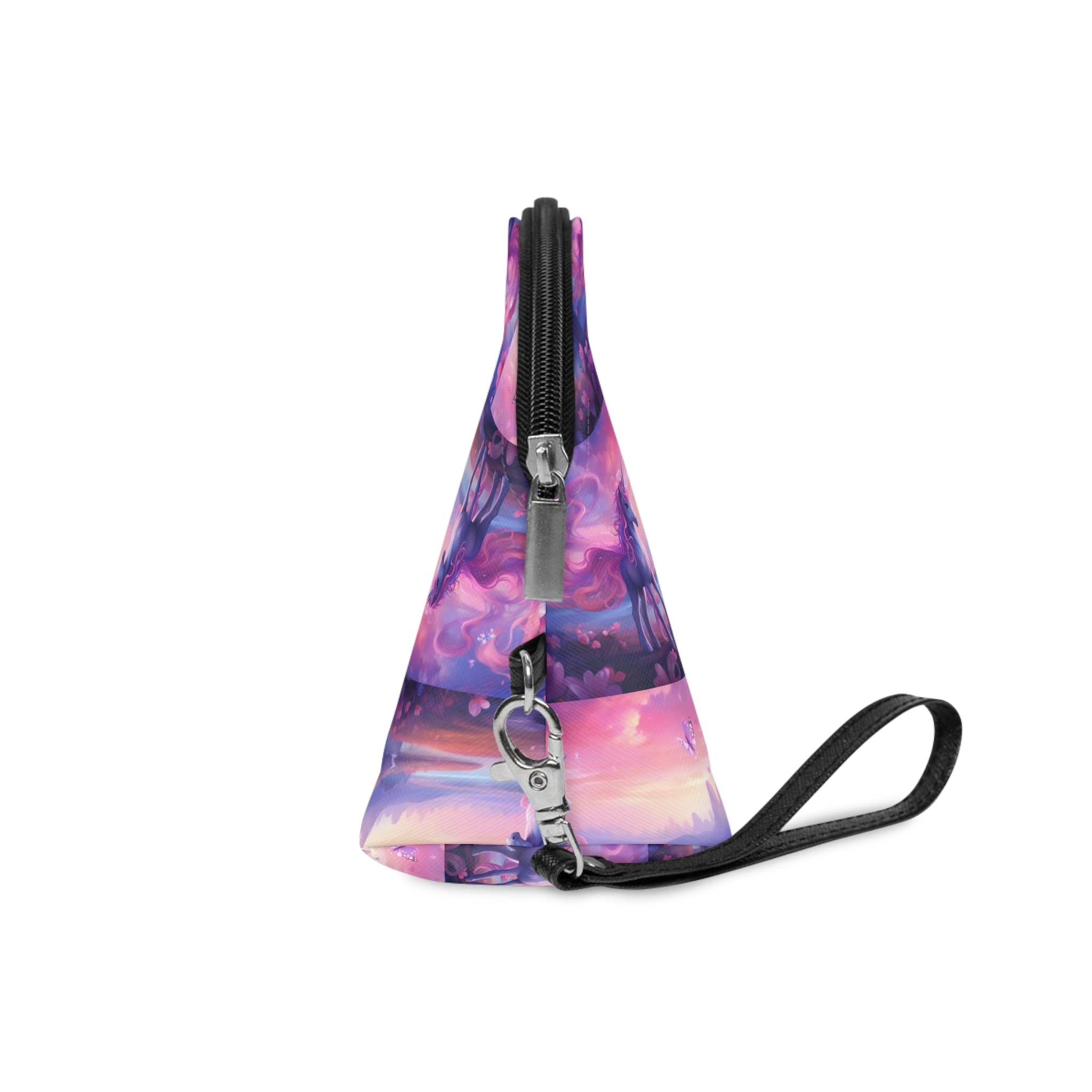 Unicorn Standing Field Flowers With Butterflies Flying Around Generative Ai Makeup Bag - Image 3