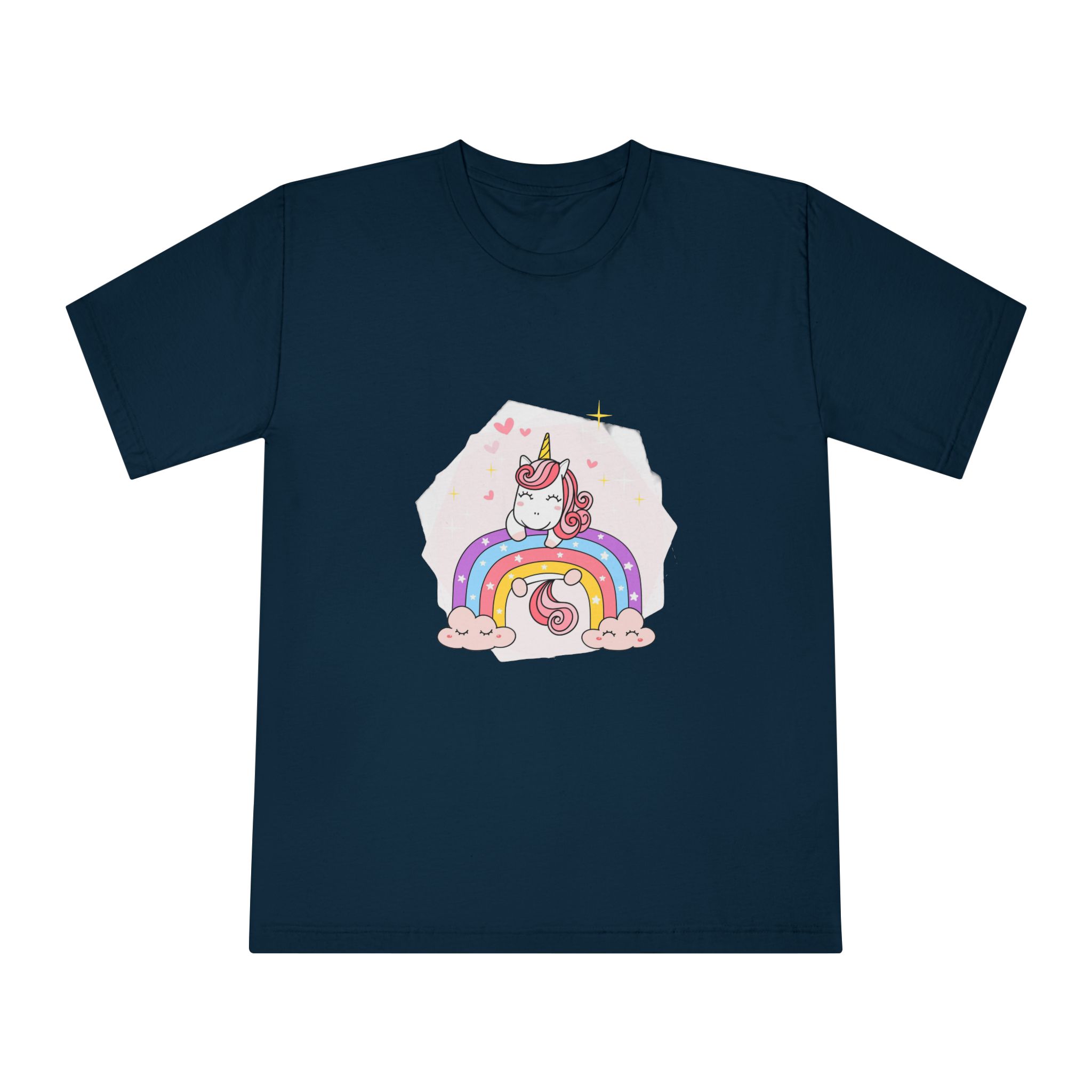 Cute Unicorn Magical Purple Rainbow Simple Doodle Outline Cartoon Illustration Unisex Classic Crewneck T Shirt - Image 17