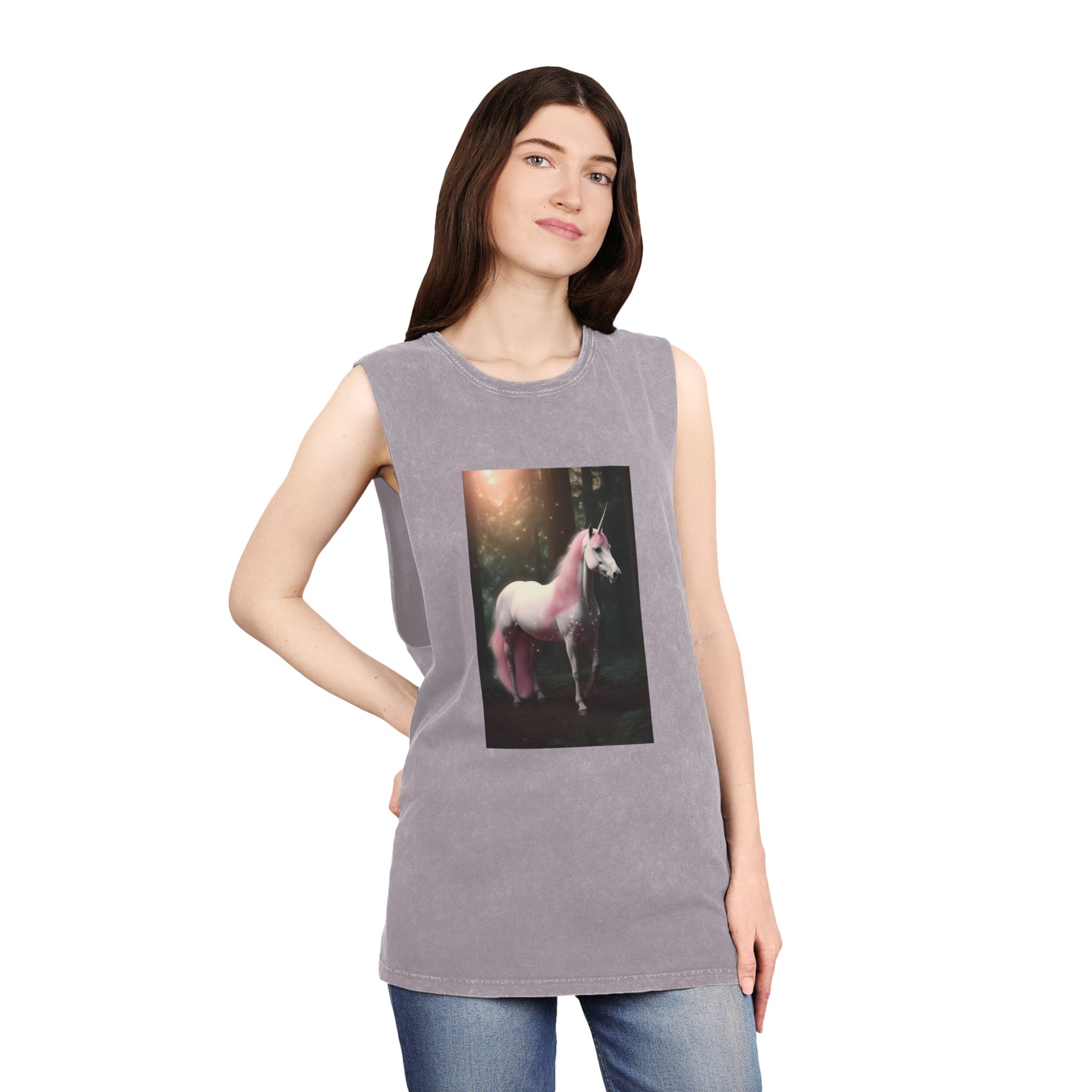 Magical Mythical Unicorn Creature Unisex Stonewash Tank Top - Image 20