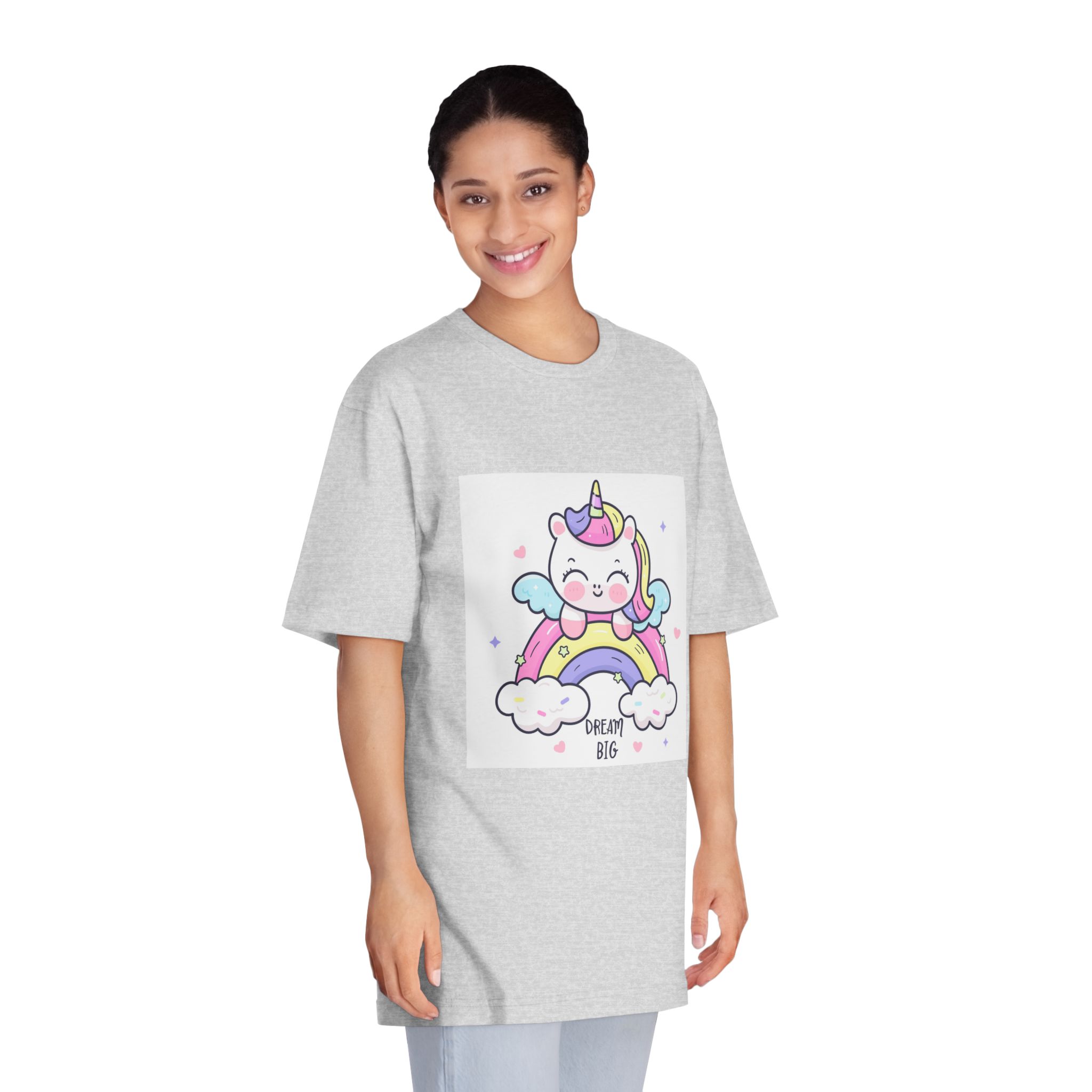 Cute Unicorn Rainbow Kawaii Animal Baby Cartoon Dream Big Unisex Classic Crewneck T Shirt - Image 15