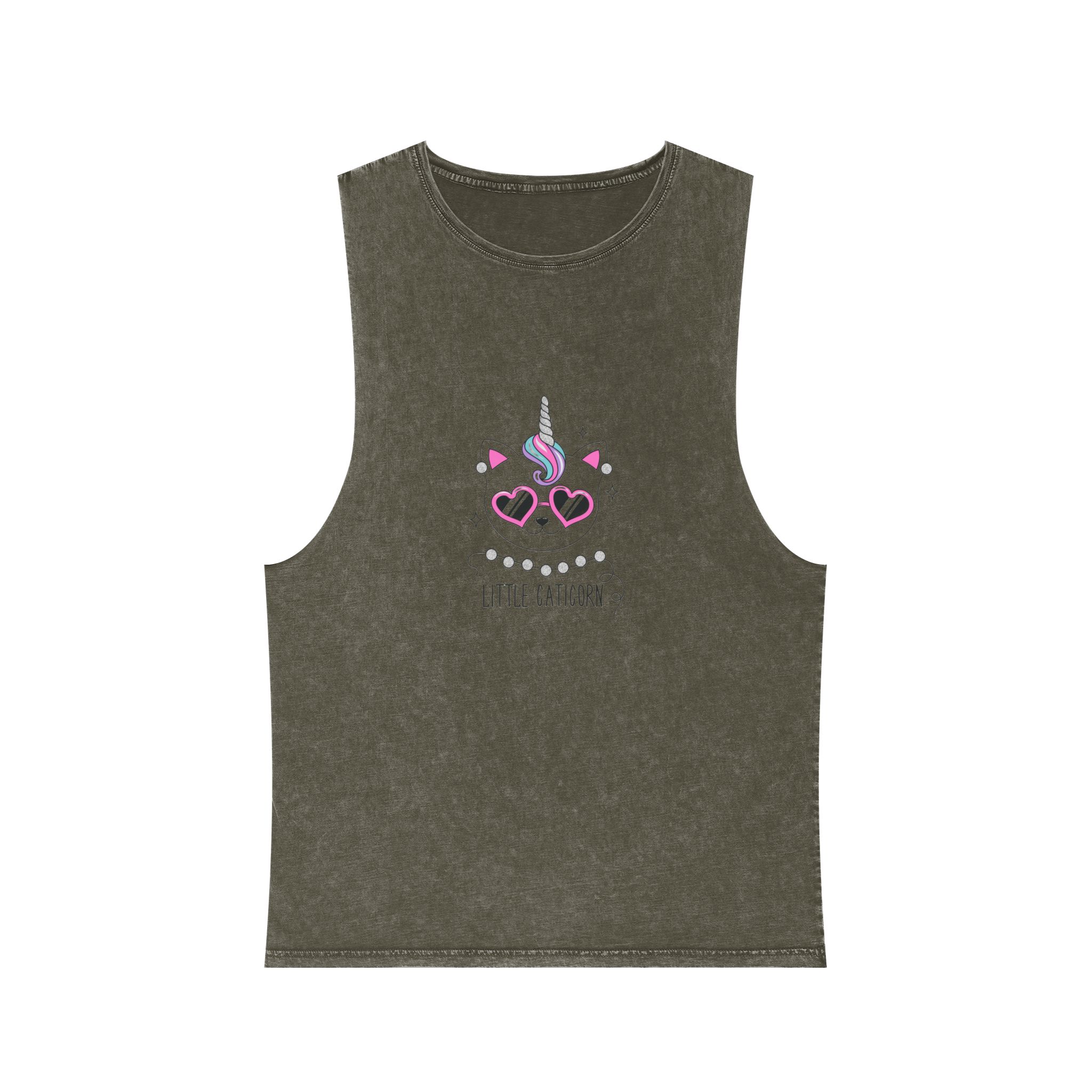 Little Caticorn Unisex Stonewash Tank Top - Image 5