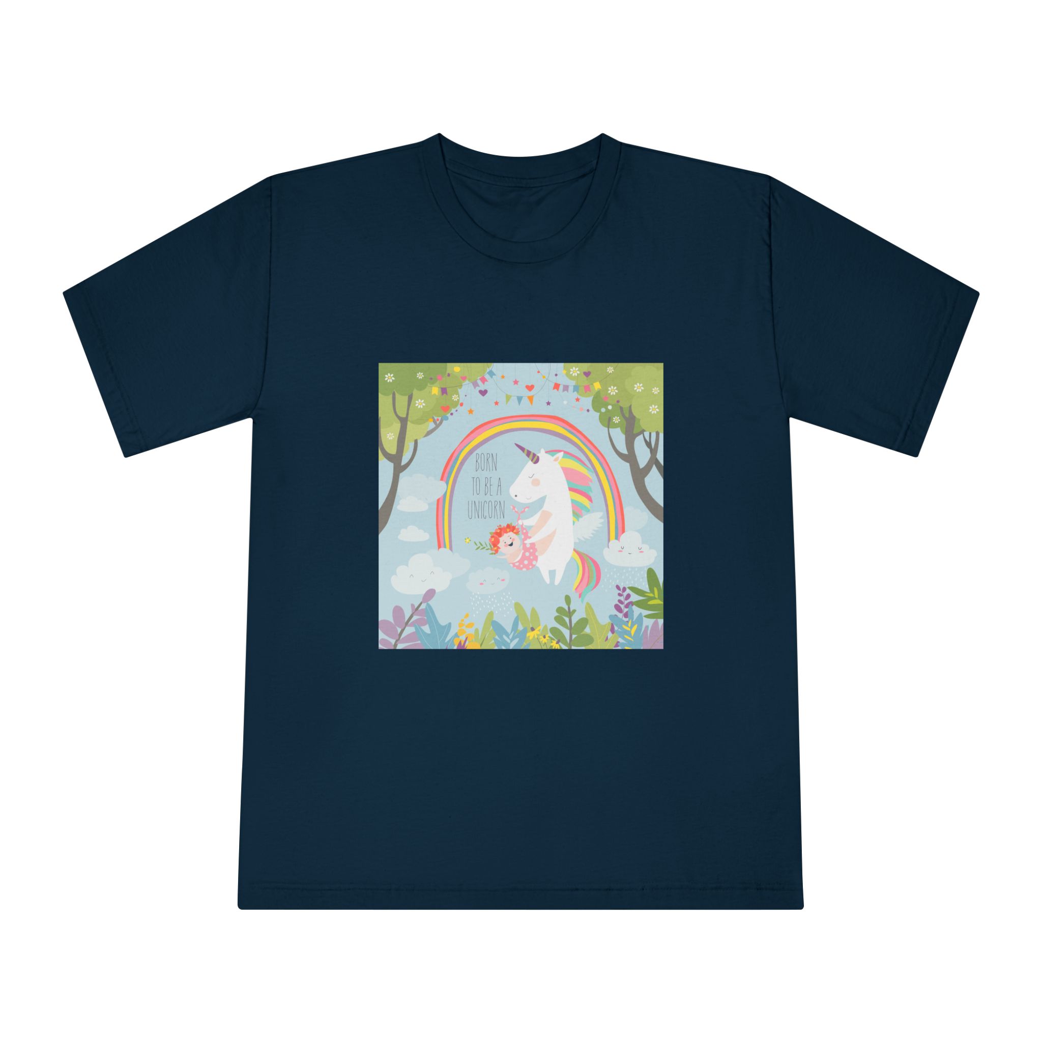 Cute Unicorn With Baby Unisex Classic Crewneck T Shirt - Image 17