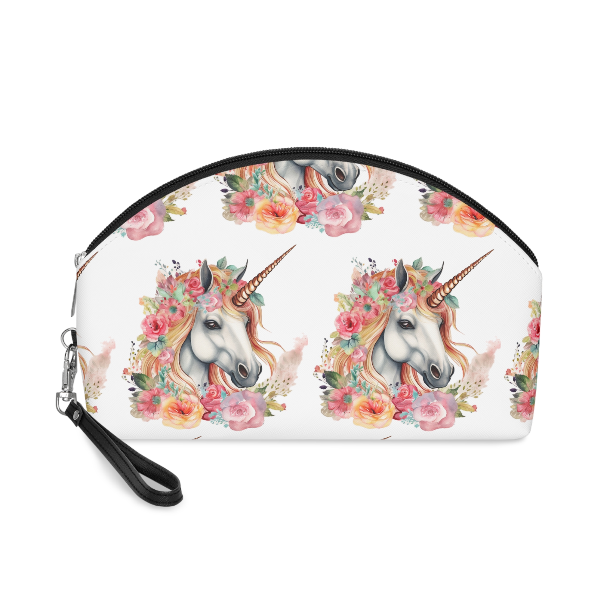 Unicorn With Flower Crown It (1) Makeup Bag