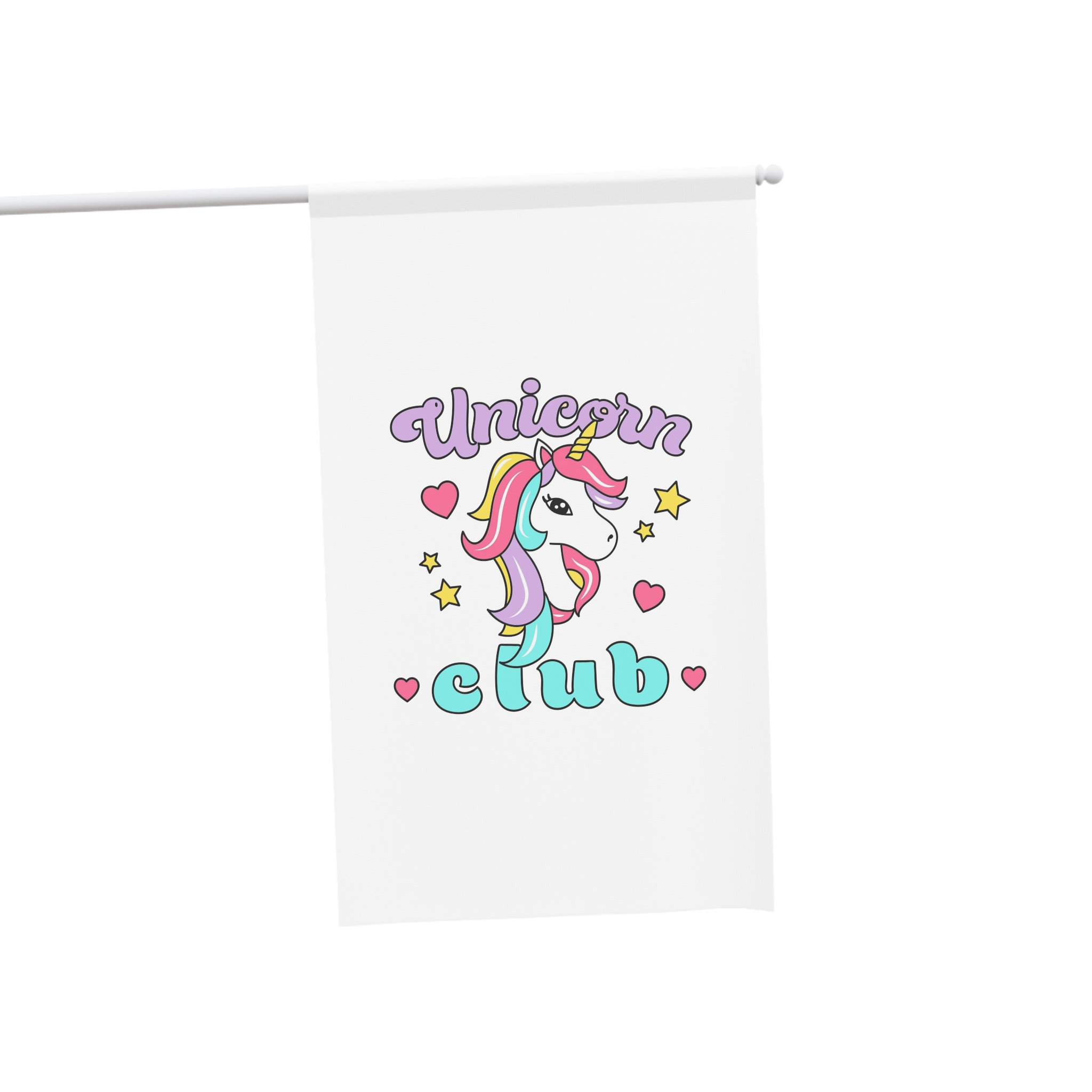 Unicorn Club Text With Colorful Hair Unicorn House Banner - Image 3