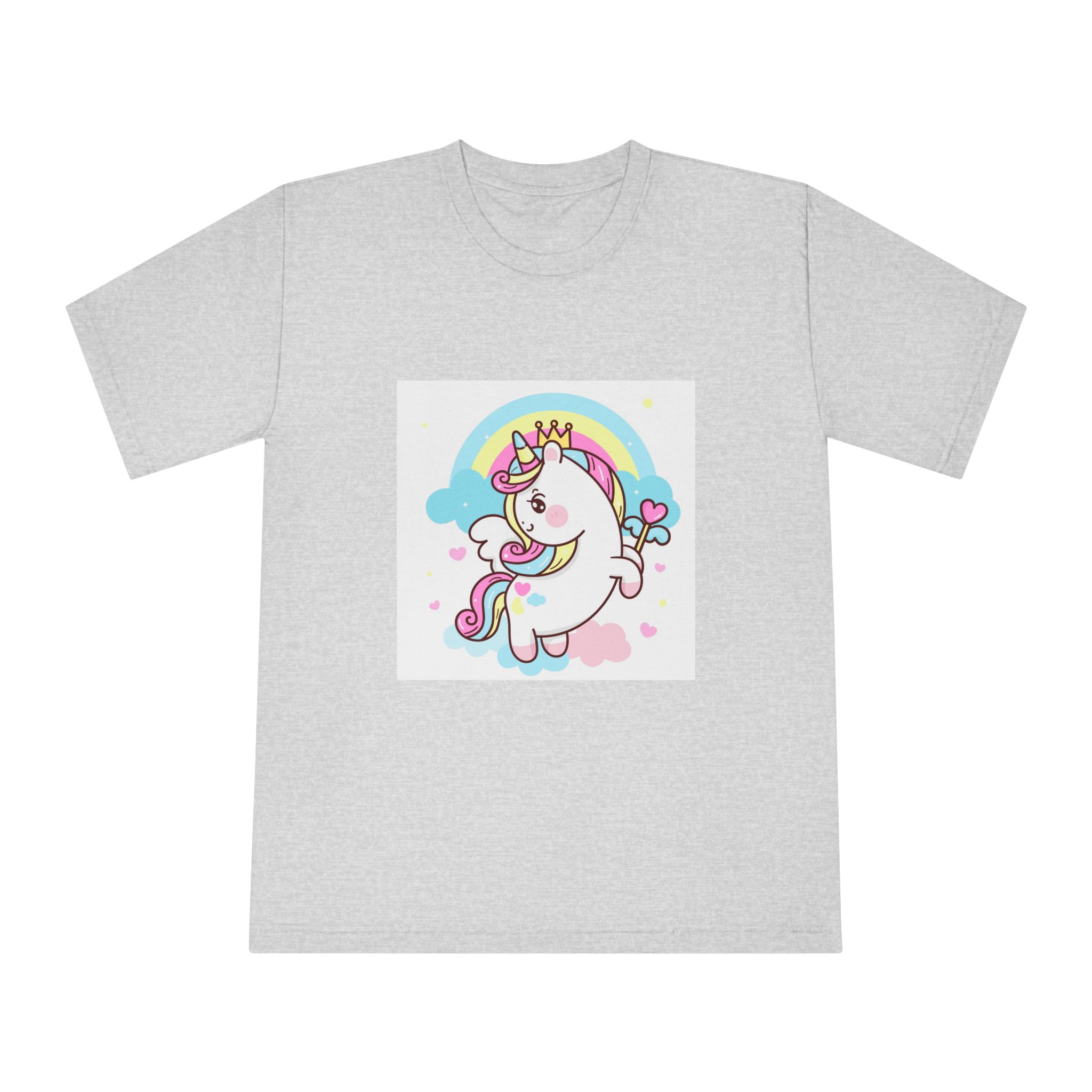 Cute Unicorn Vector Princess Pegasus Holding Heart Magic Wand On Pastel Sky With Sweet Cloud and Heart Pony Cartoon Kawaii Animals Background Unisex Classic Crewneck T Shirt - Image 13