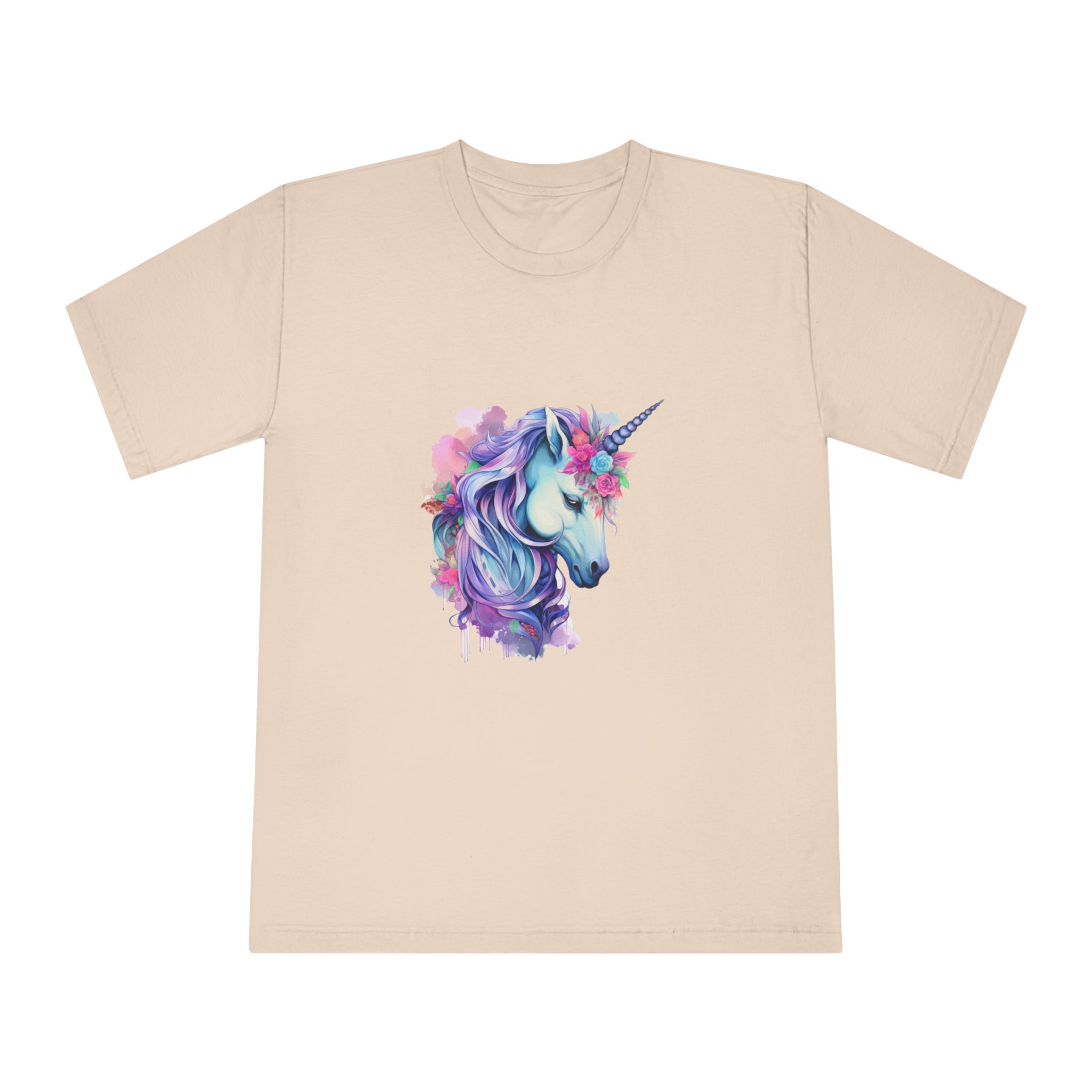 Watercolor Fantasy Unicorn Clip Art Unisex Classic Crewneck T Shirt - Image 9