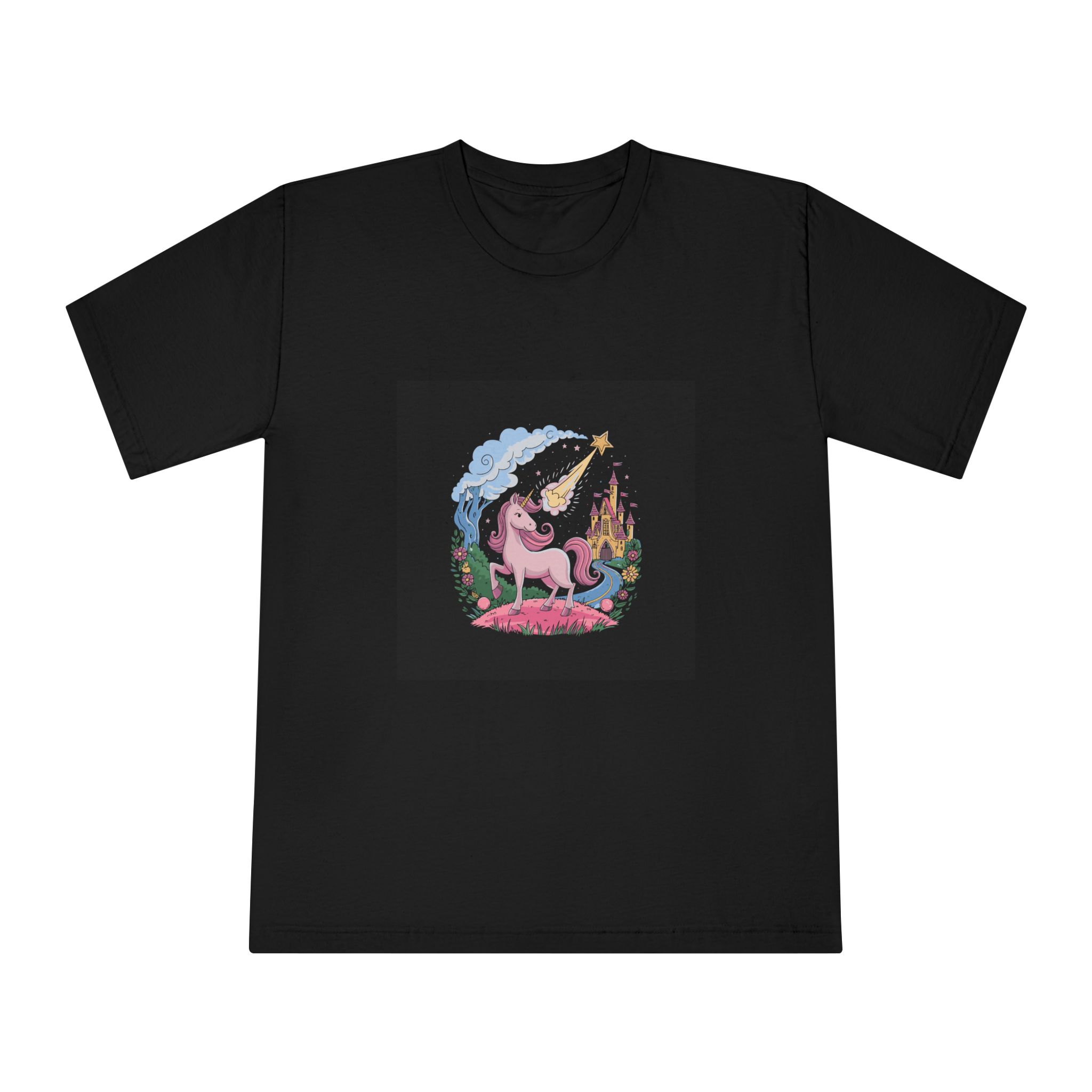 Unicorn With Star Its Head Is Drawn By Unicorn Unisex Classic Crewneck T Shirt - Image 5