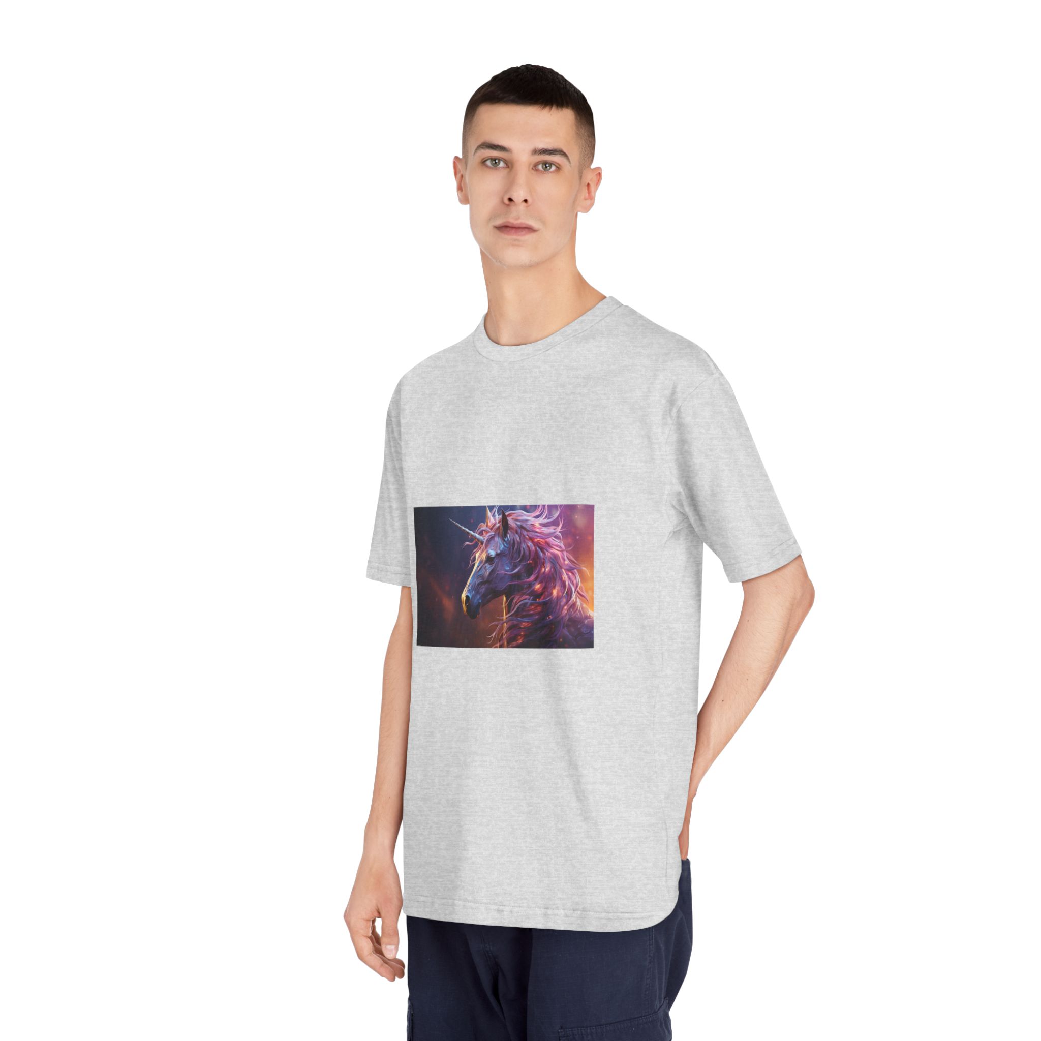 Pink 3d Mythical Unicorn With Lights Mane (1) Unisex Classic Crewneck T Shirt - Image 16