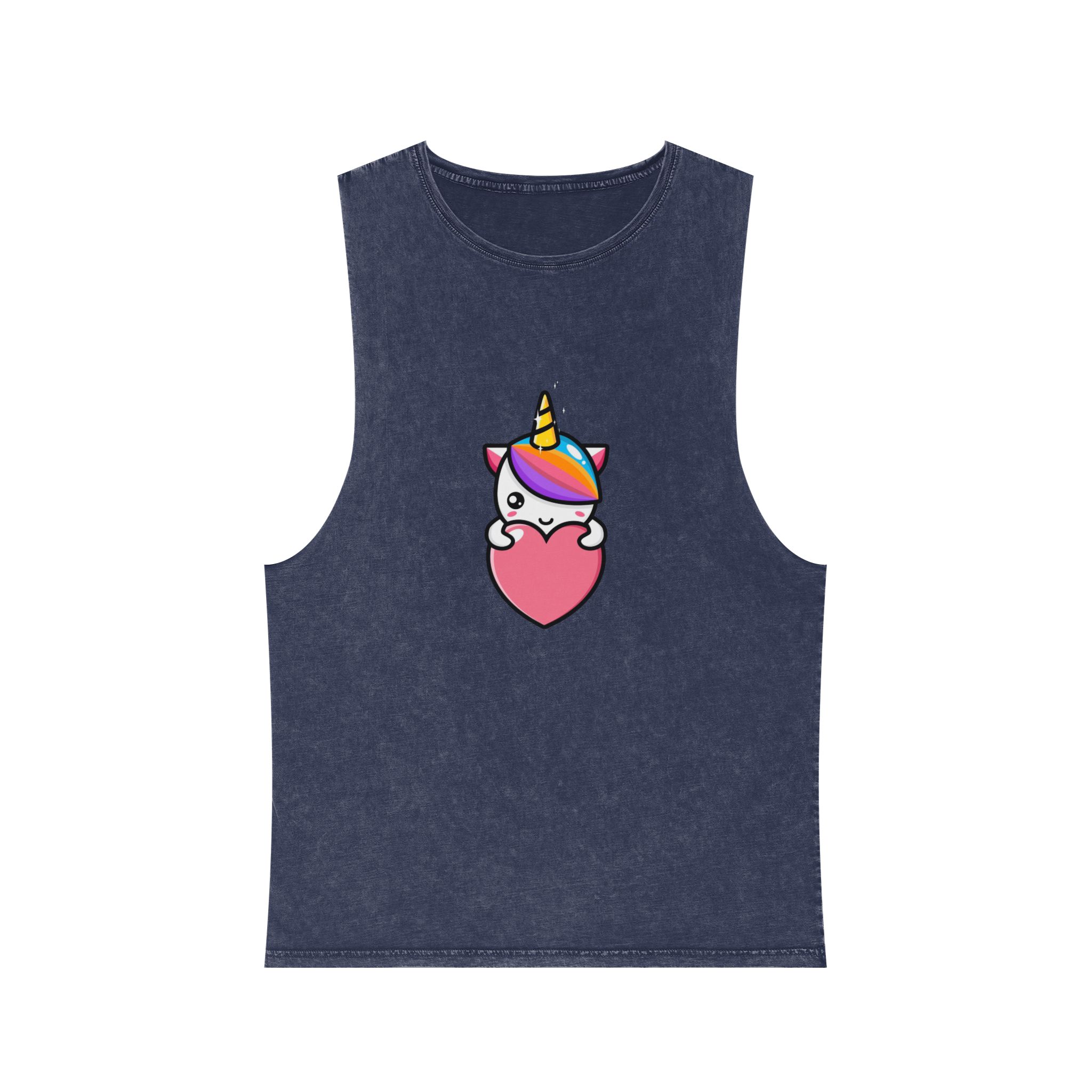 Cute Unicorn Mascot Design (7) Unisex Stonewash Tank Top - Image 13