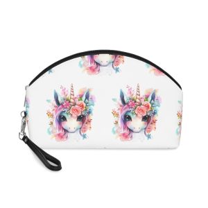 Cute Colorful Magic Unicorn With Flowers Watercolor Style (4) Copia Makeup Bag