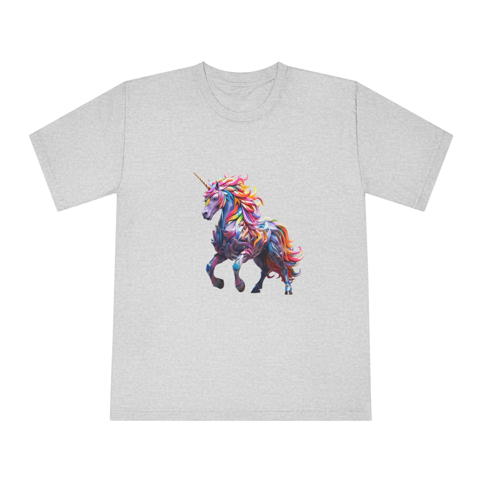 Colorful 3d Mythical Unicorn (4) Unisex Classic Crewneck T Shirt - Image 13