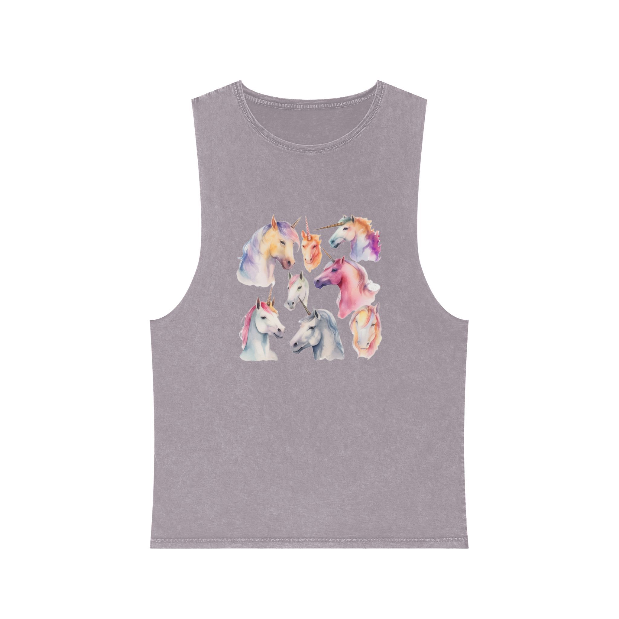 There Are Four Different Unicorns With Different Colored Manes Generative Ai Unisex Stonewash Tank Top - Image 17