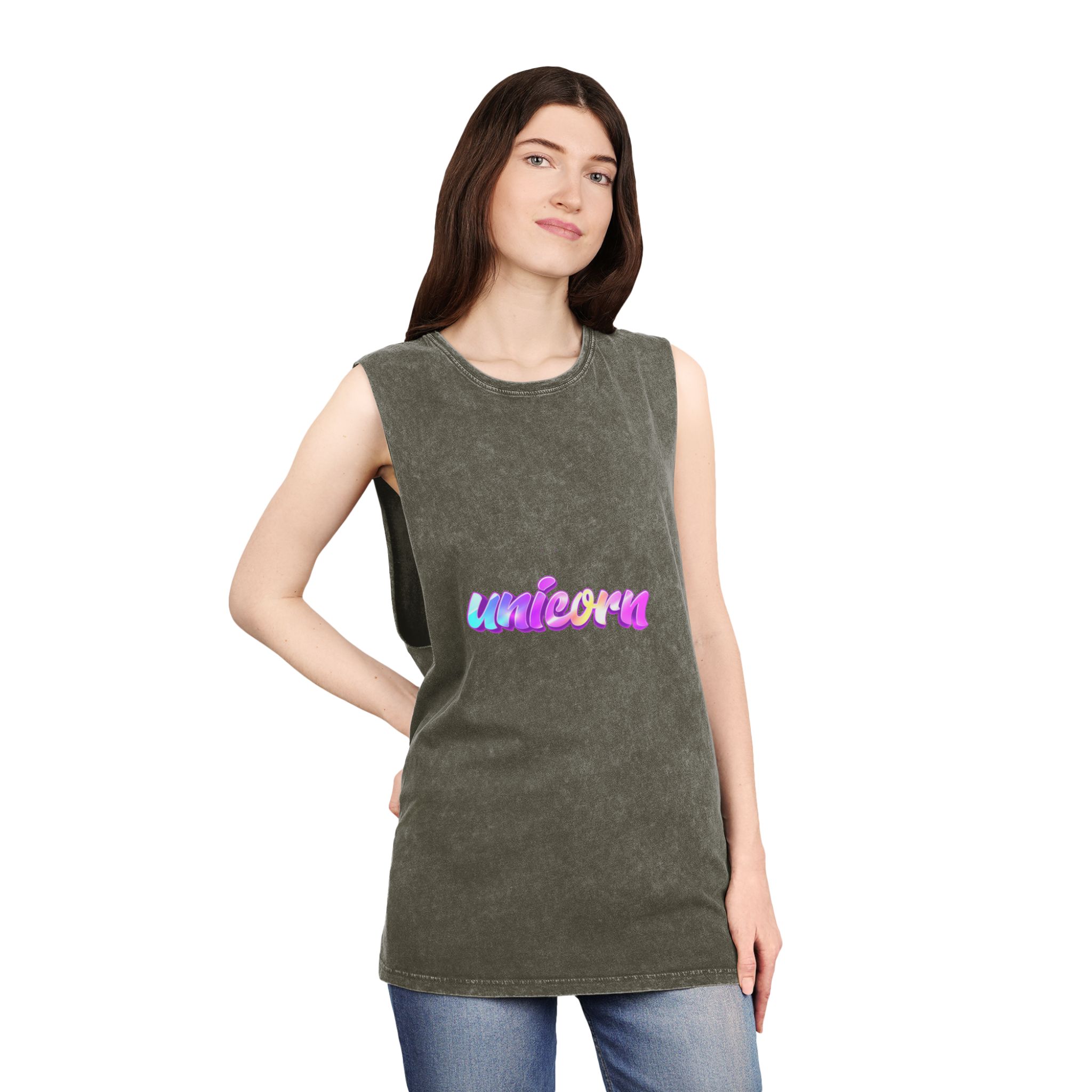 Unicorn 1 Copia Unisex Stonewash Tank Top - Image 8