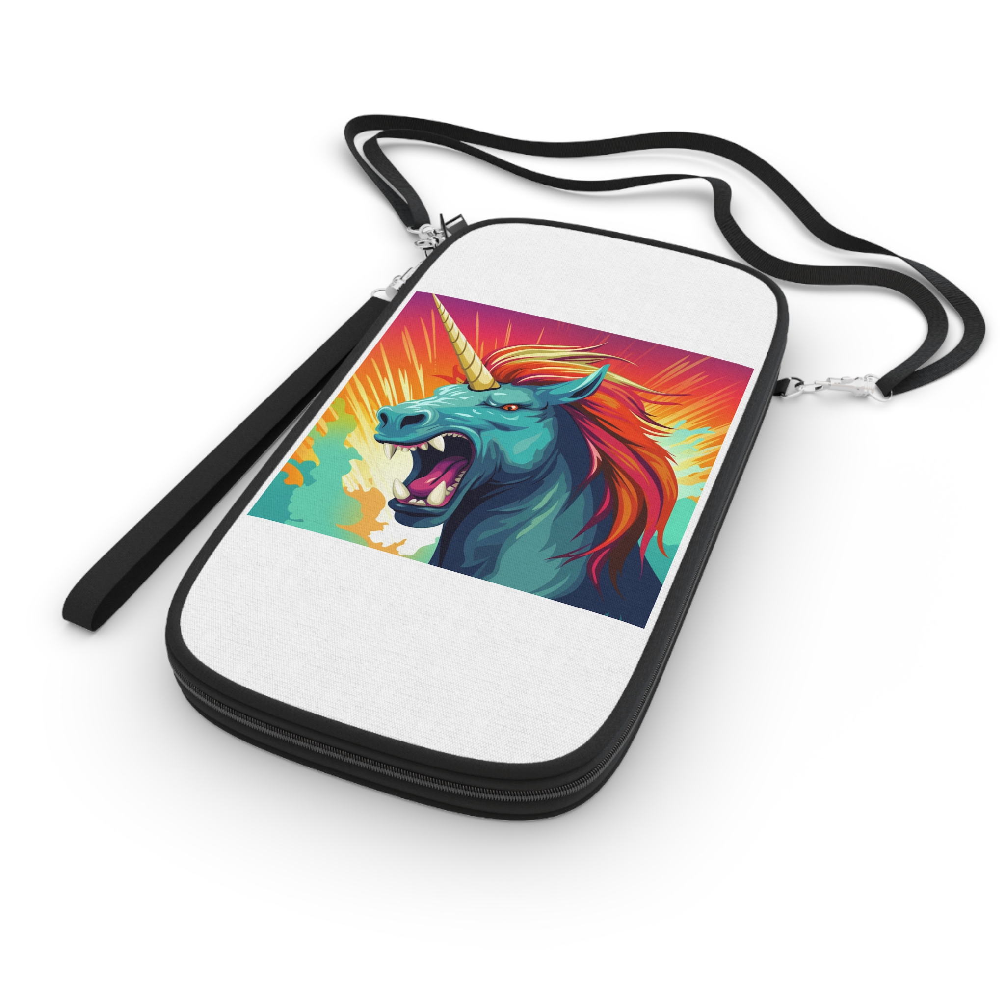 Illustration Unicorn With Colorful Mane Yellow Horn Generative Ai Passport Wallet - Image 3