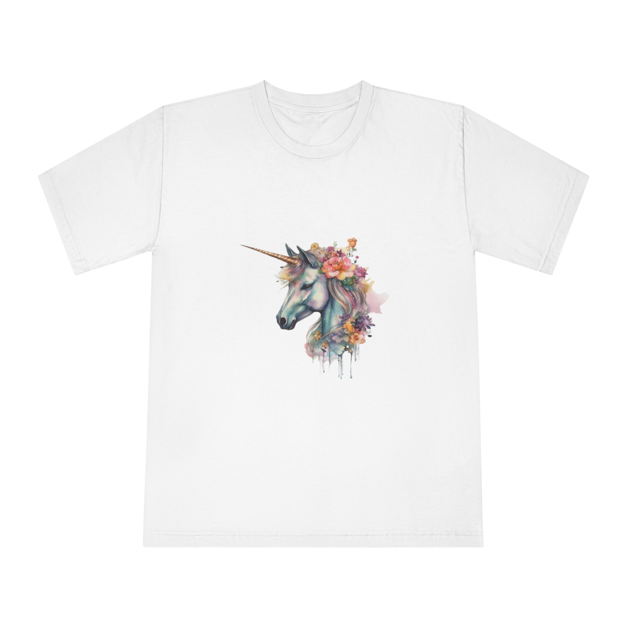 Unicorn With Flower Crown Its Head Unisex Classic Crewneck T Shirt